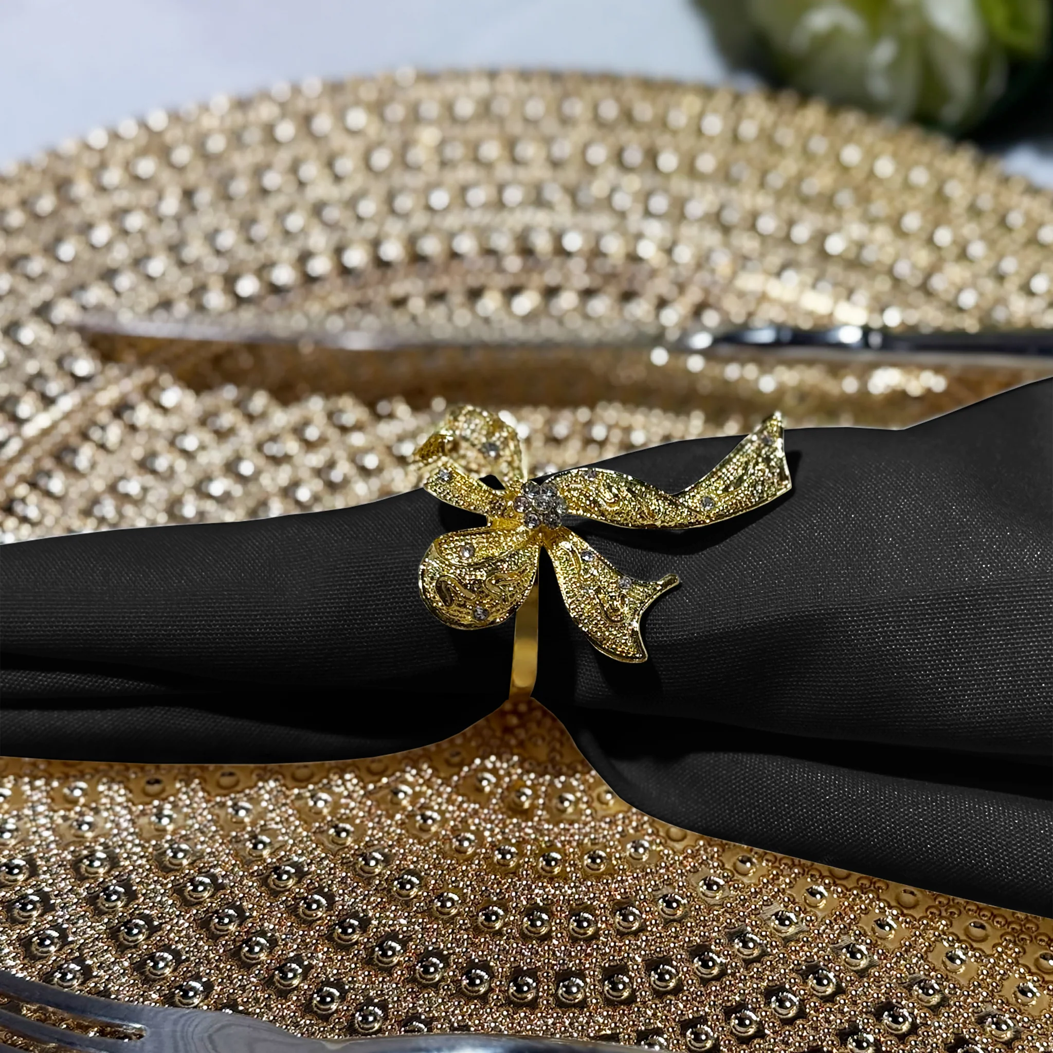 5 pcs/pk Premium Spun Polyester Napkin 20"x20" - Black - Image 3