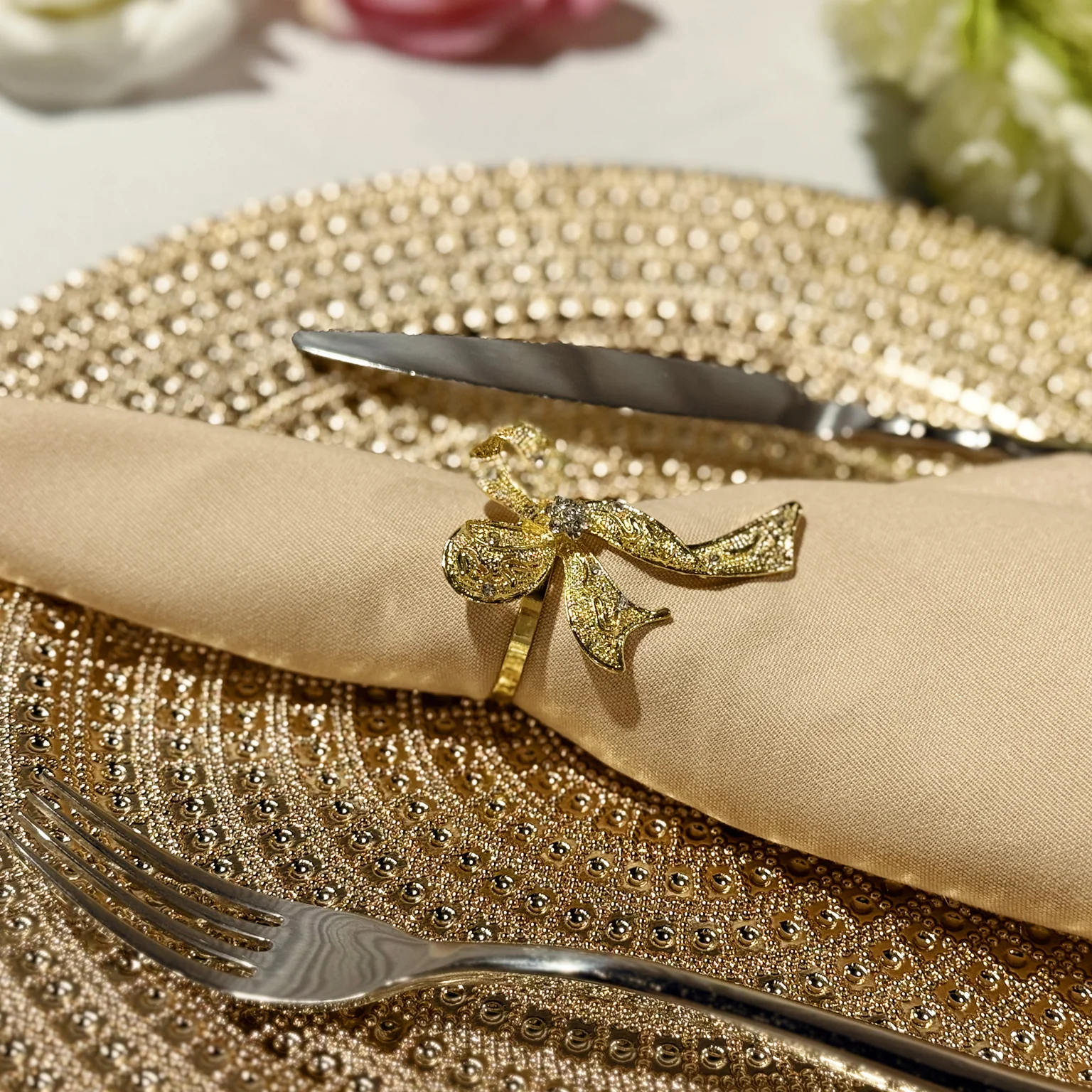 5 pcs/pk Premium Spun Polyester Napkin 20"x20" - Champagne - Image 7