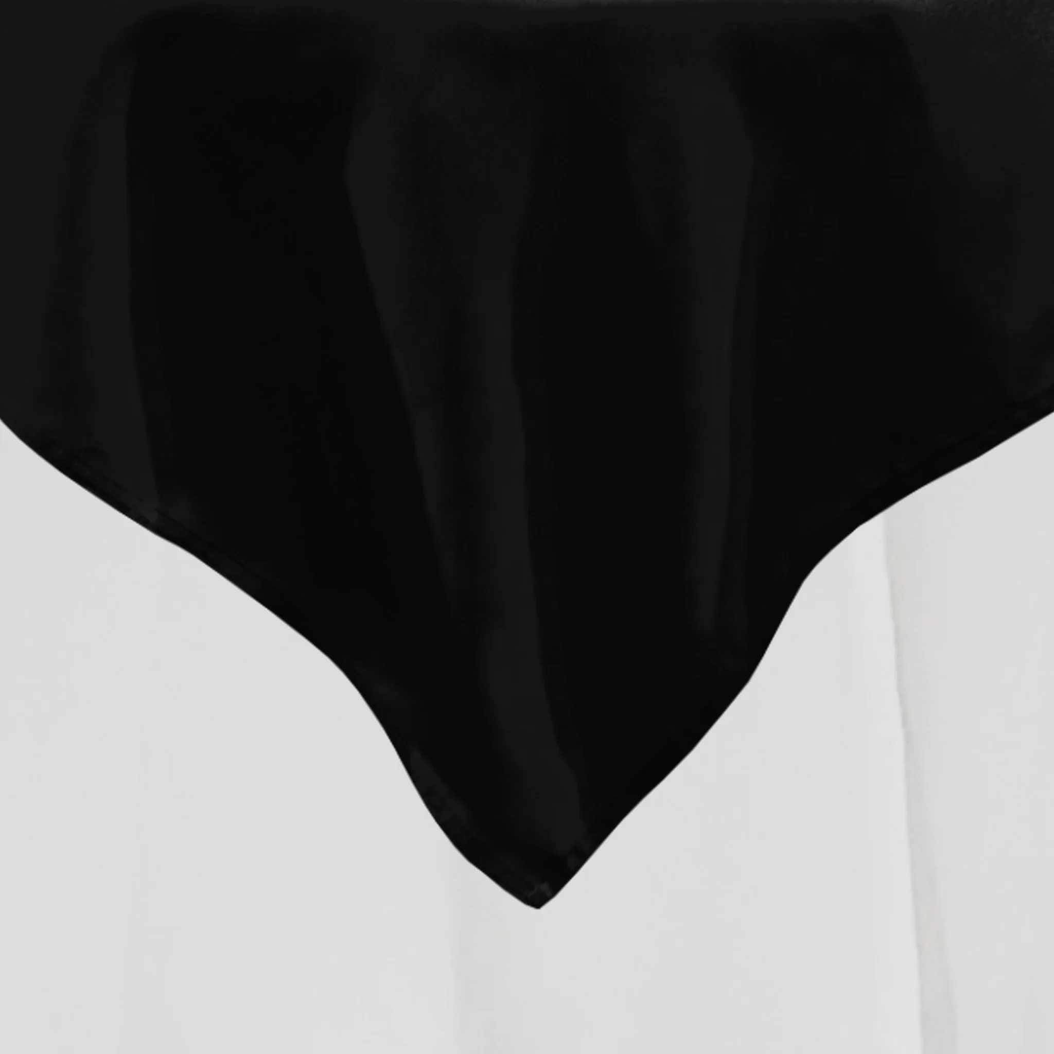 Premium Spun Polyester Square 90"x90" Overlay/Tablecloth - Black - Image 3