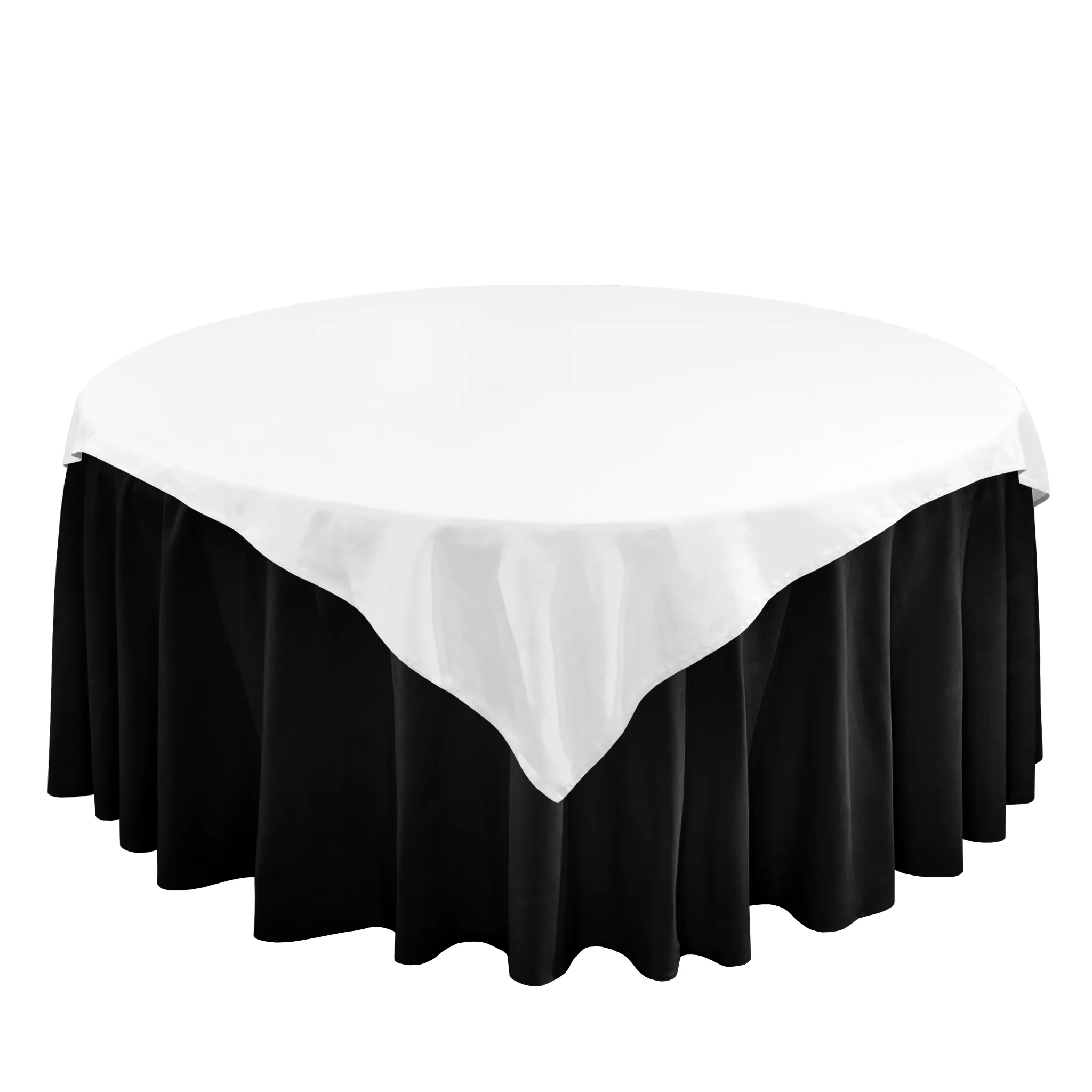 Premium Spun Polyester Square 90"x90" Overlay/Tablecloth - White