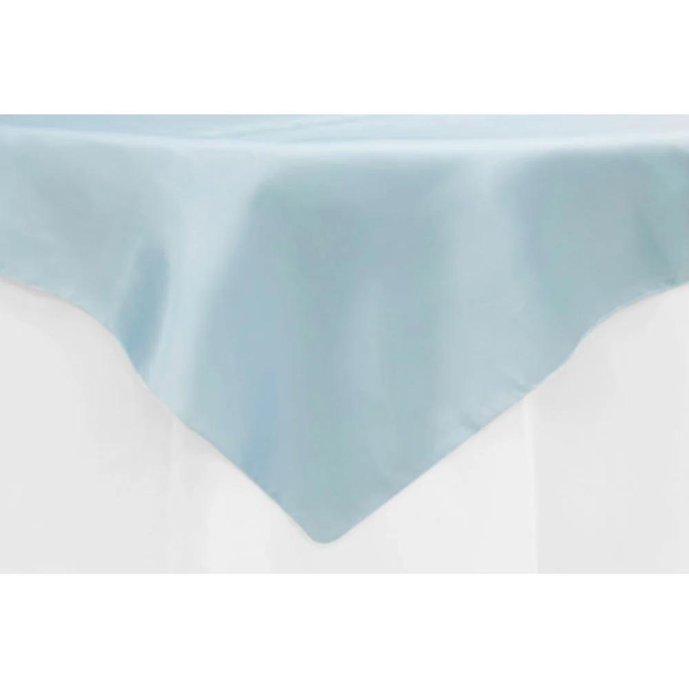 Square 54" Satin Table Overlay - Baby Blue