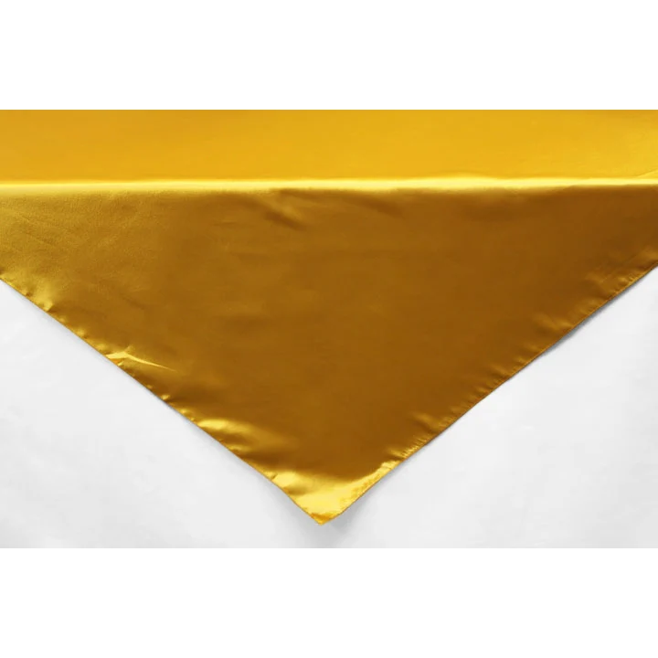 Square 54" Satin Table Overlay - Bright Gold