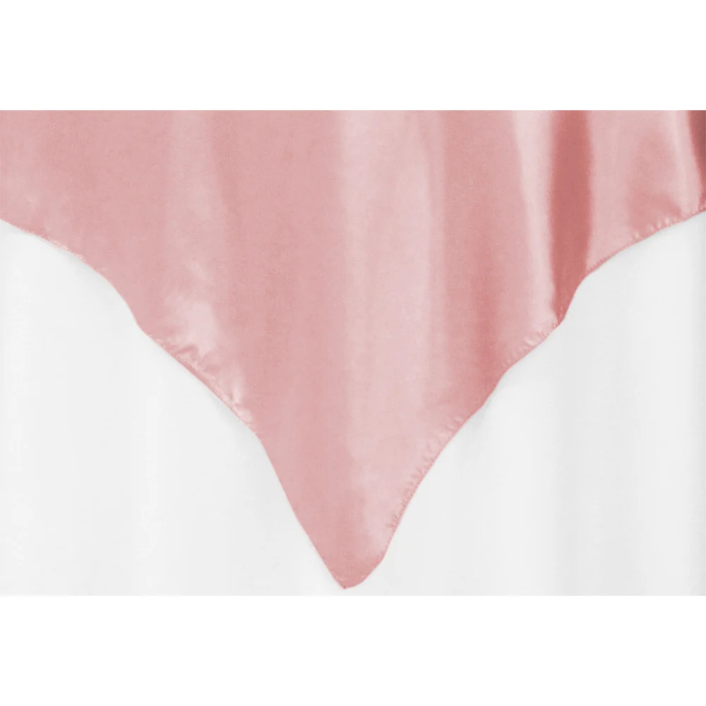 Square 54" Satin Table Overlay - Dusty Rose/Mauve