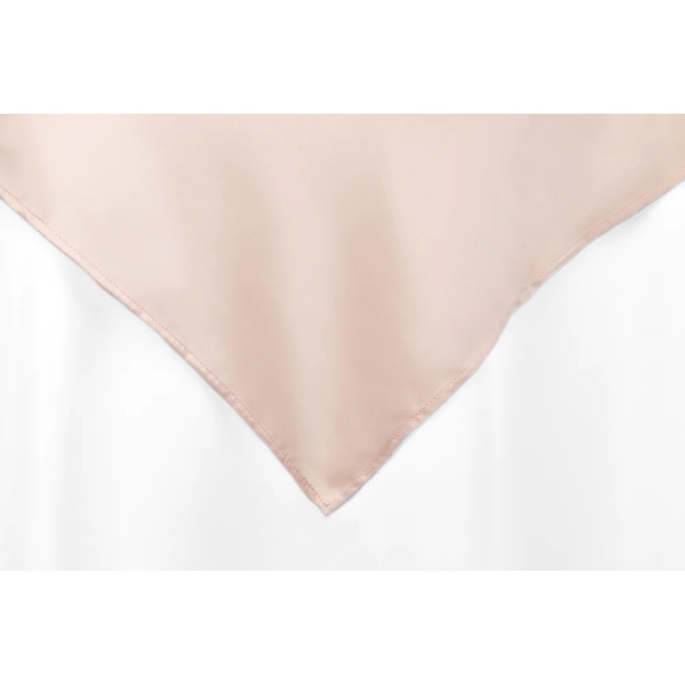 Square 72" Lamour Satin Table Overlay - Blush/Rose Gold - Image 2