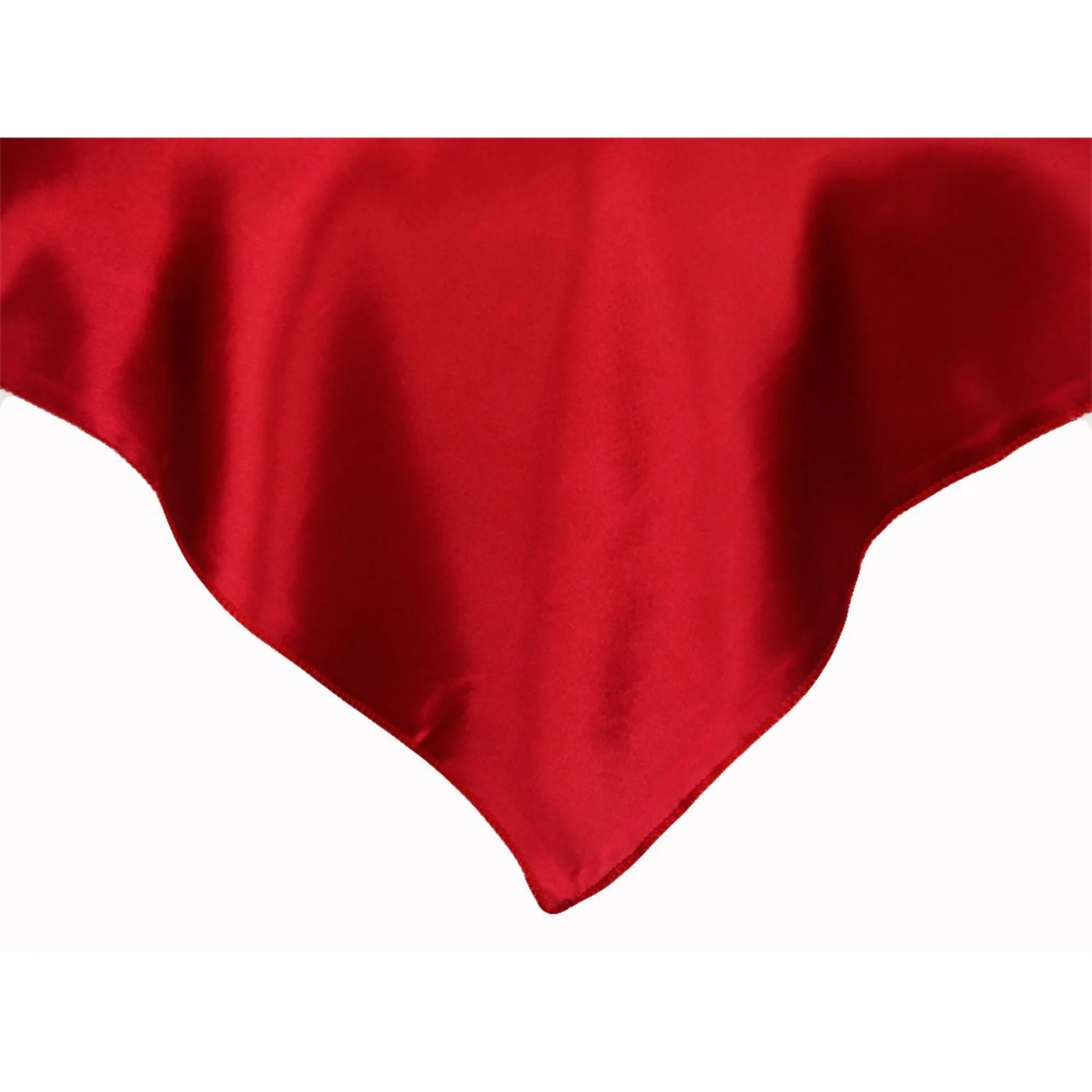 Square 72" Satin Table Overlay - Apple Red - Image 2