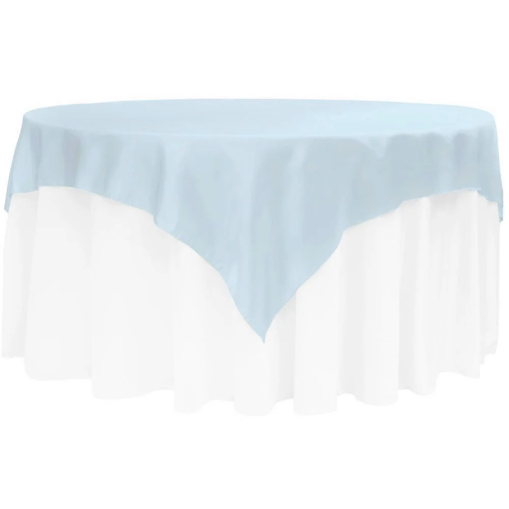 Square 72" Satin Table Overlay - Baby Blue