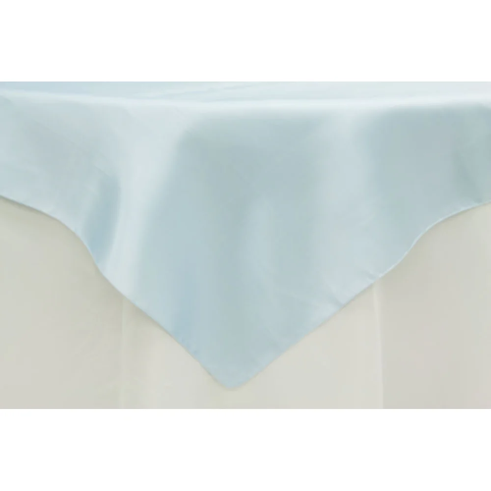 Square 72" Satin Table Overlay - Baby Blue - Image 2