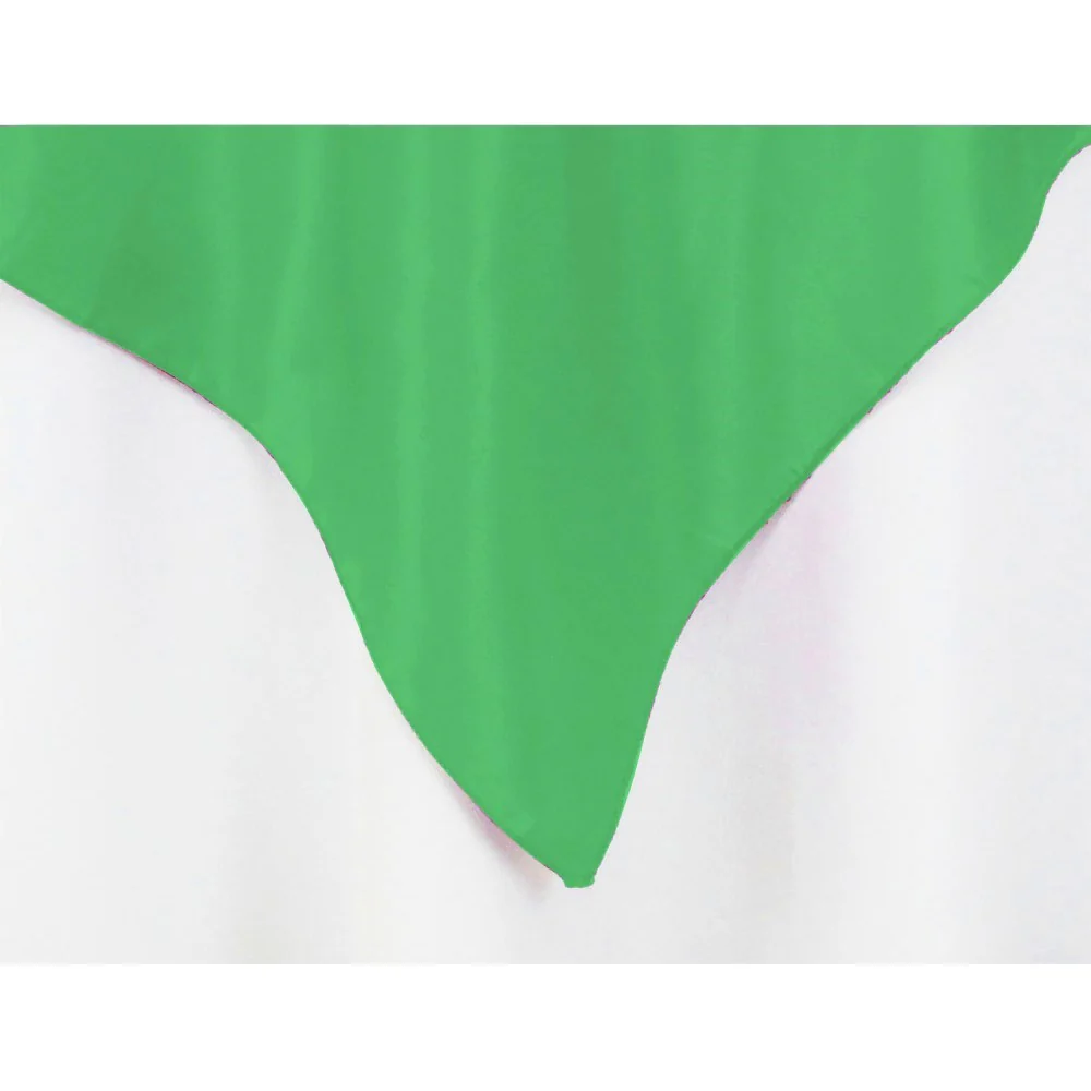 Square 72" Satin Table Overlay - Kelly Green - Image 3