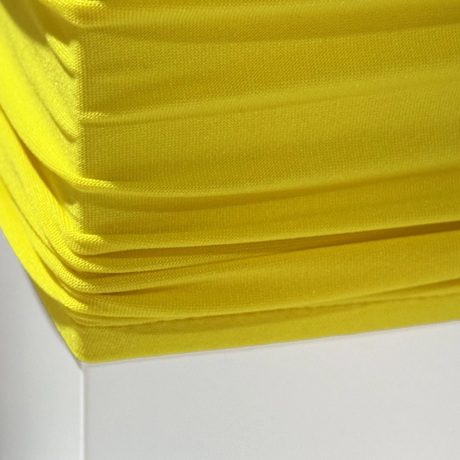 Spandex Covers for Square Metal Cake/Dessert Pedestal Stands 5 pcs/set - Canary Yellow - Image 2