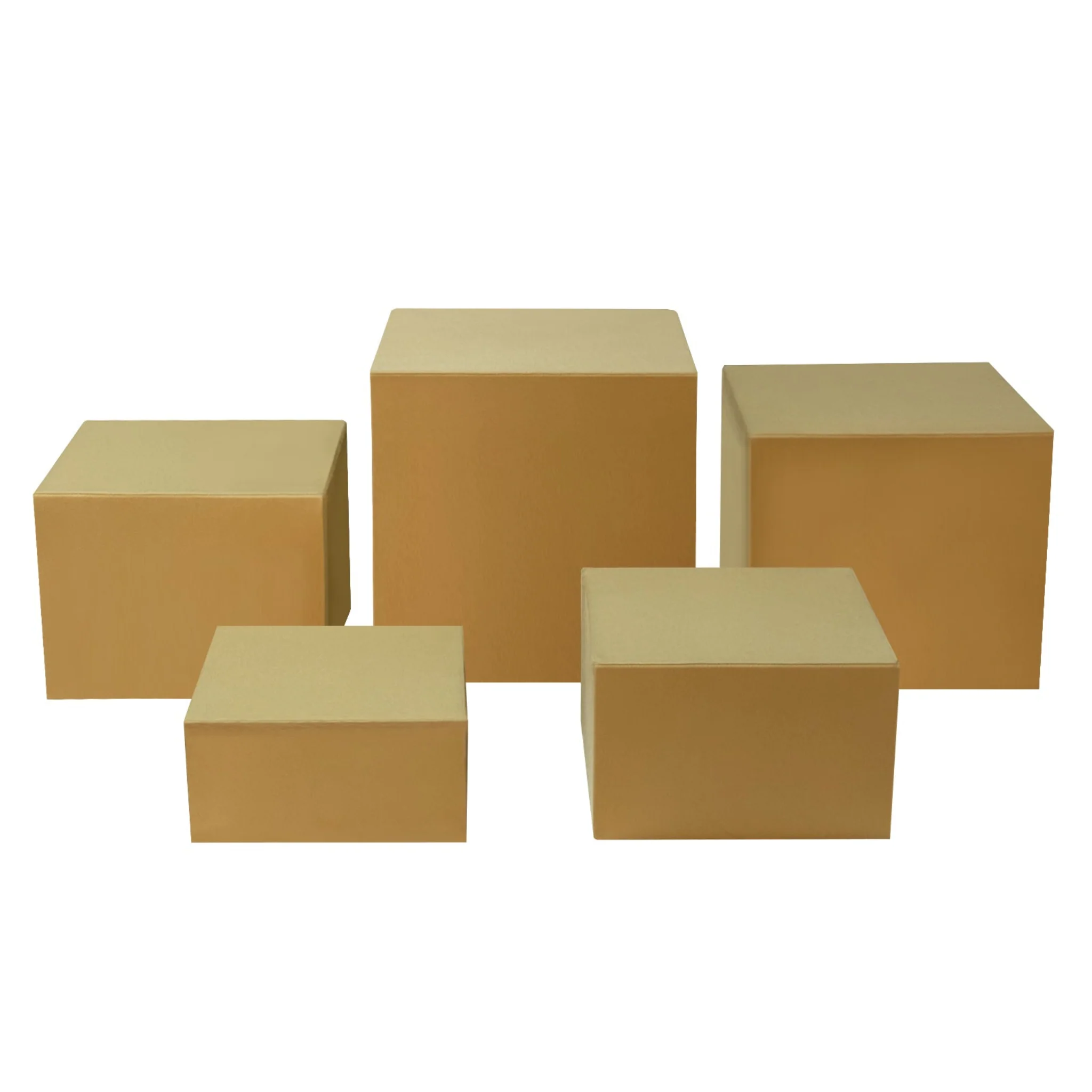 Spandex Covers for Square Metal Cake/Dessert Pedestal Stands 5 pcs/set - Champagne