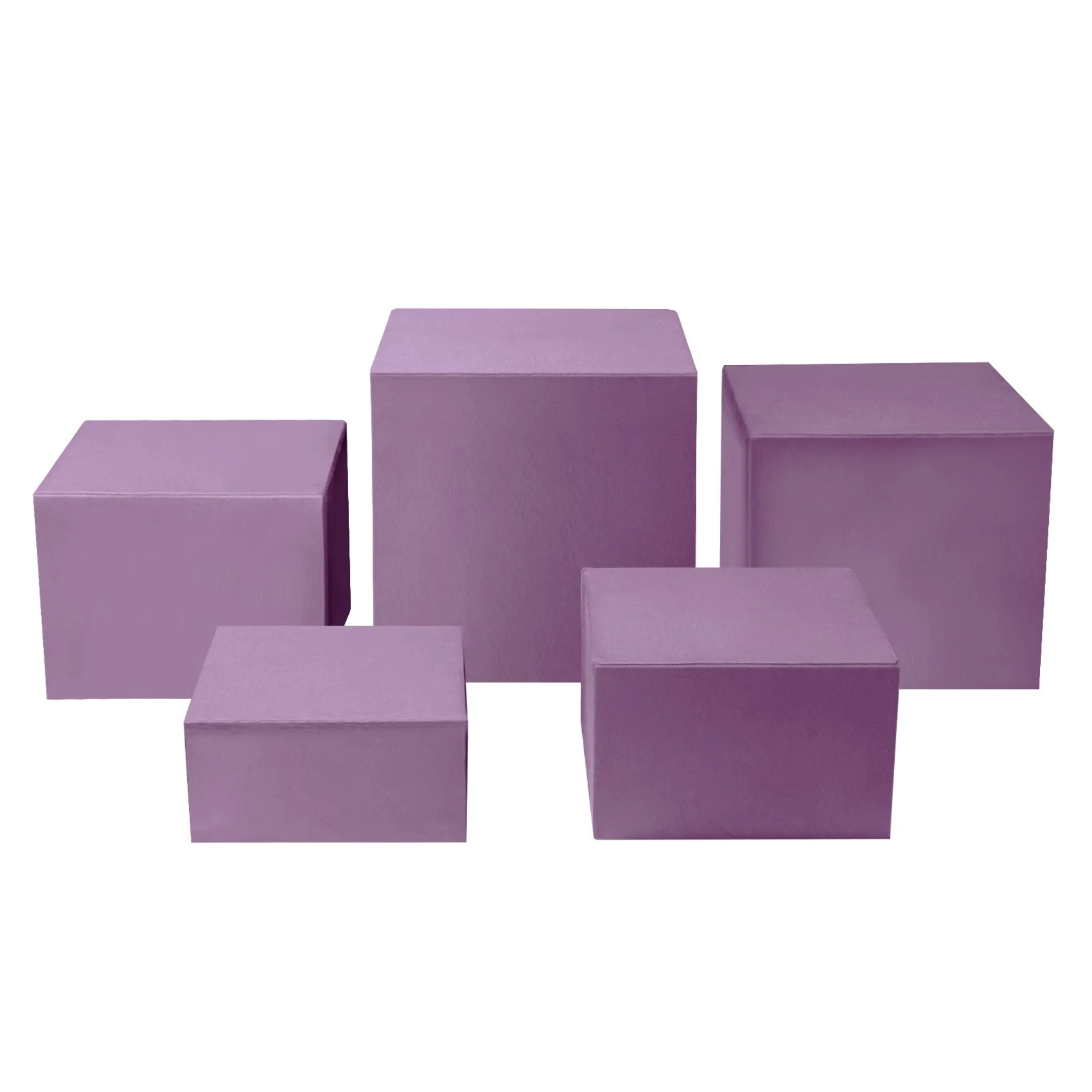 Spandex Covers for Square Metal Cake/Dessert Pedestal Stands 5 pcs/set - Lavender