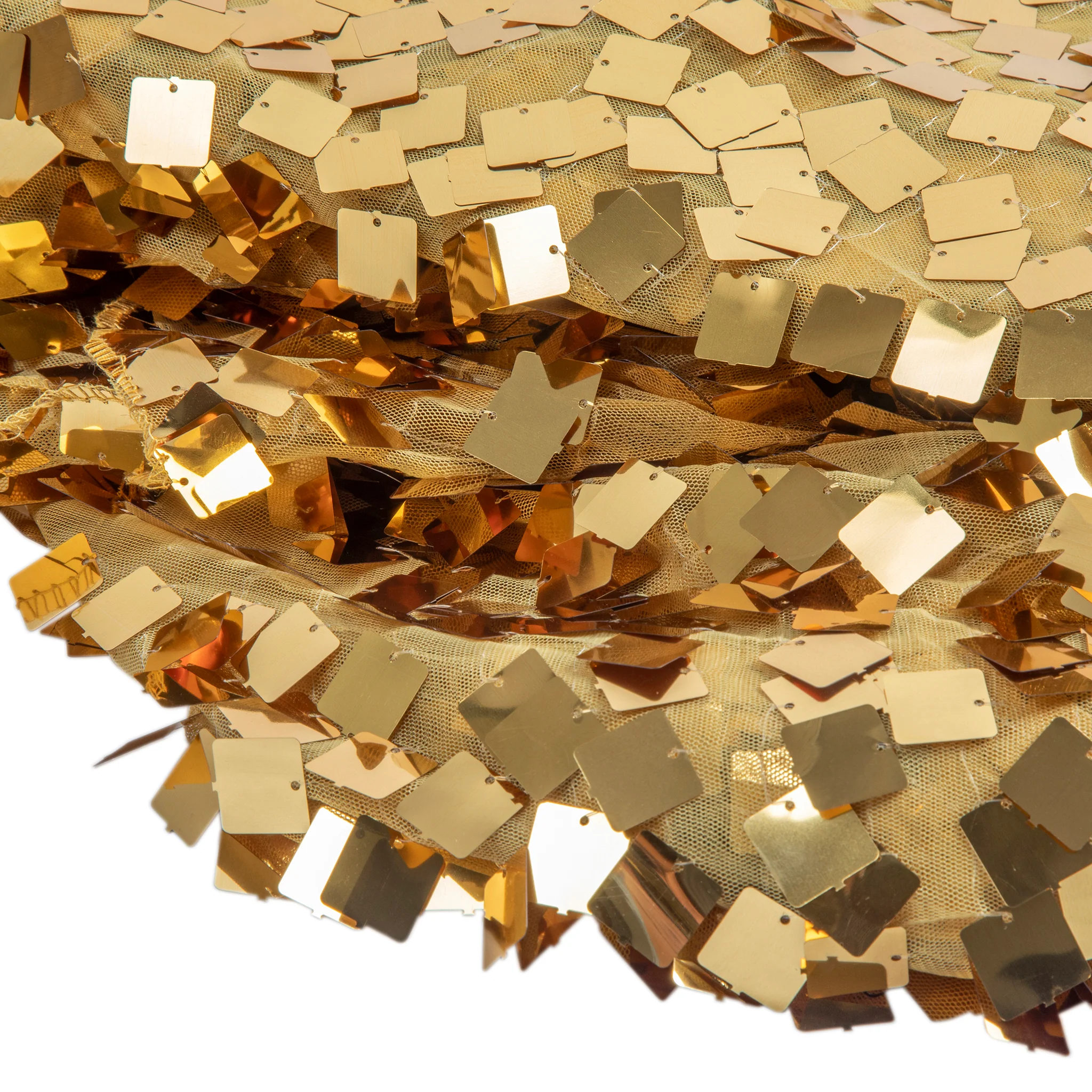 Square Payette Sequin Table Overlay Topper 90"x90" Square - Gold - Image 2