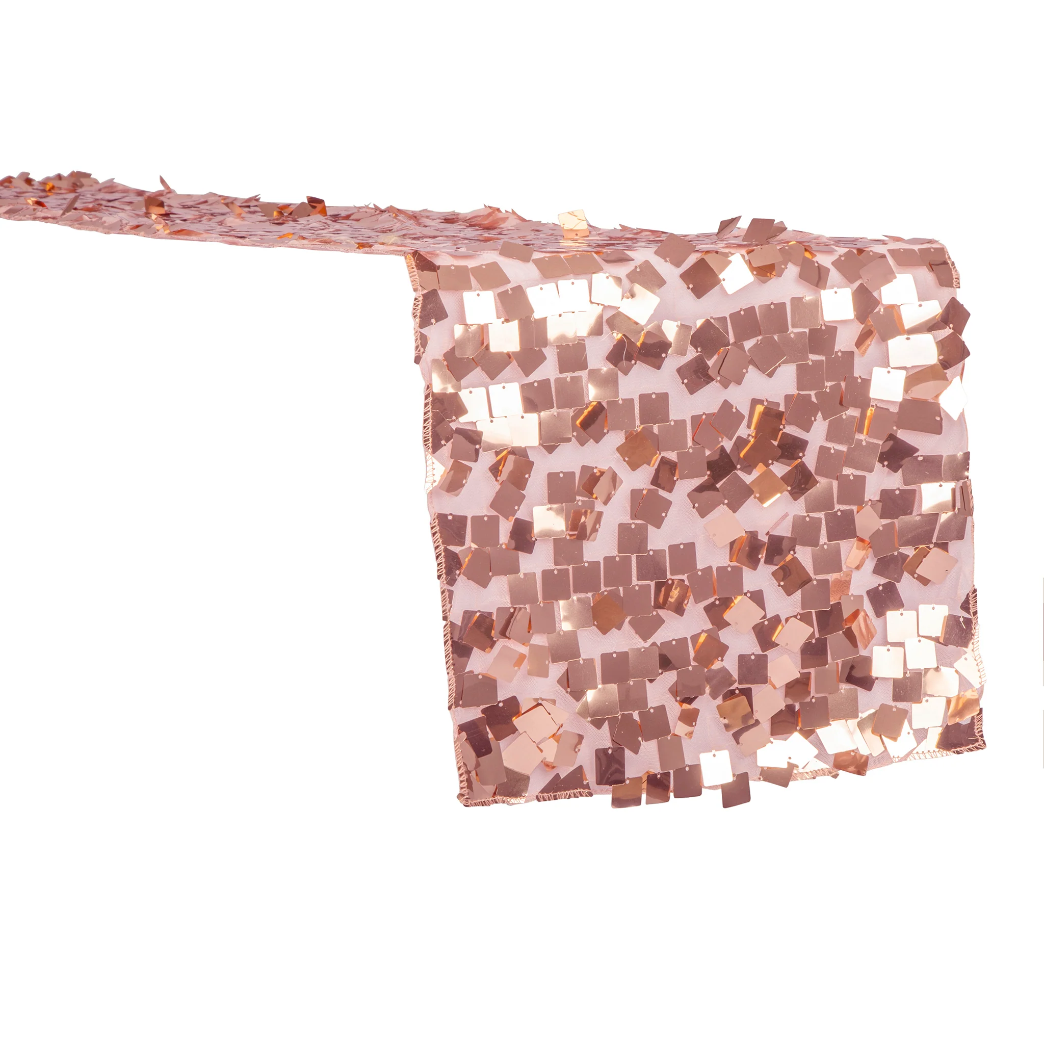 Square Payette Sequin Table Runner - Blush/Rose Gold - Image 8