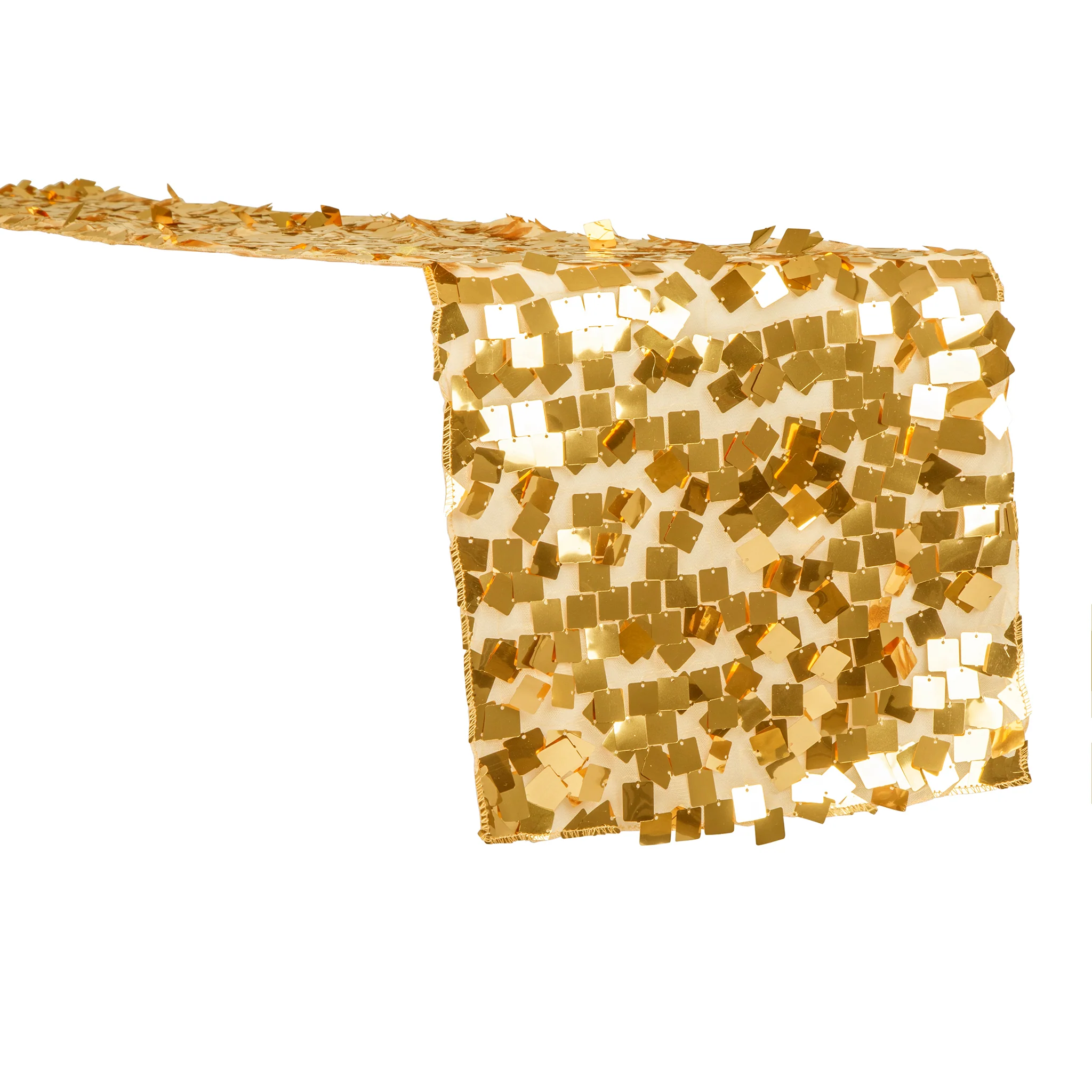 Square Payette Sequin Table Runner - Gold - Image 7