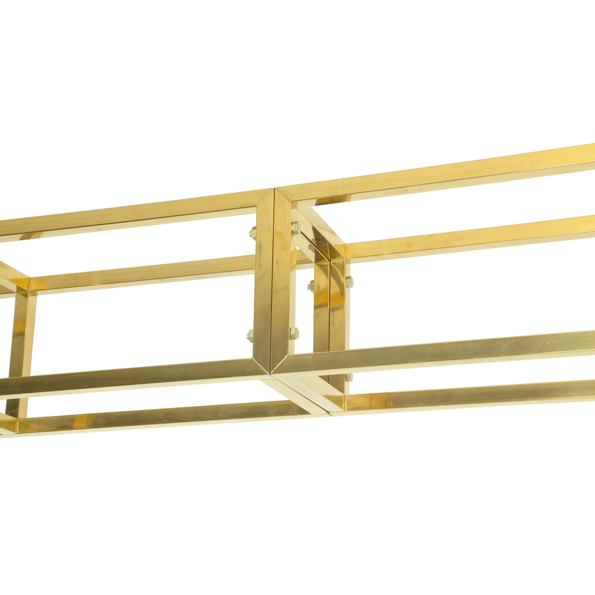 Square Pillar Wedding Arch Backdrop Stand with Shelves - Gold - Image 9