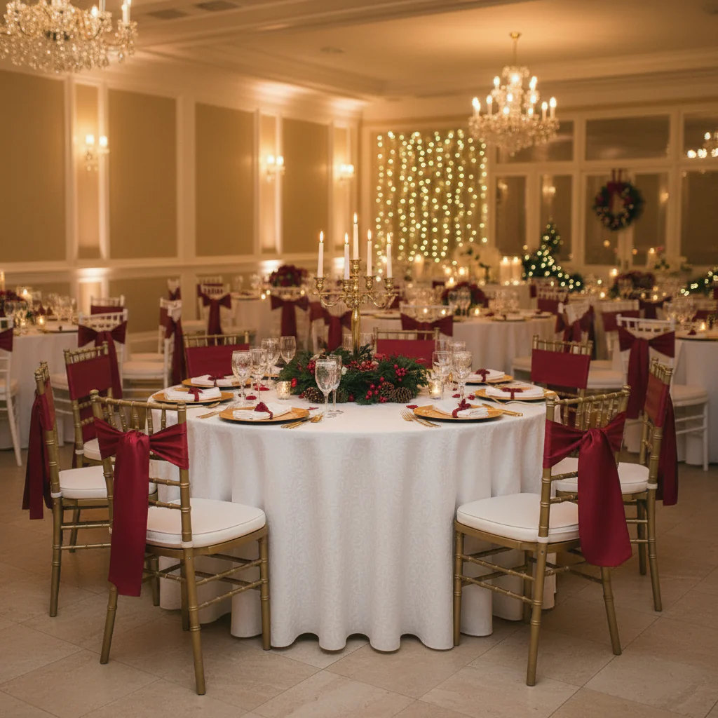 Standard Satin Chair Sash - Apple Red - Image 2