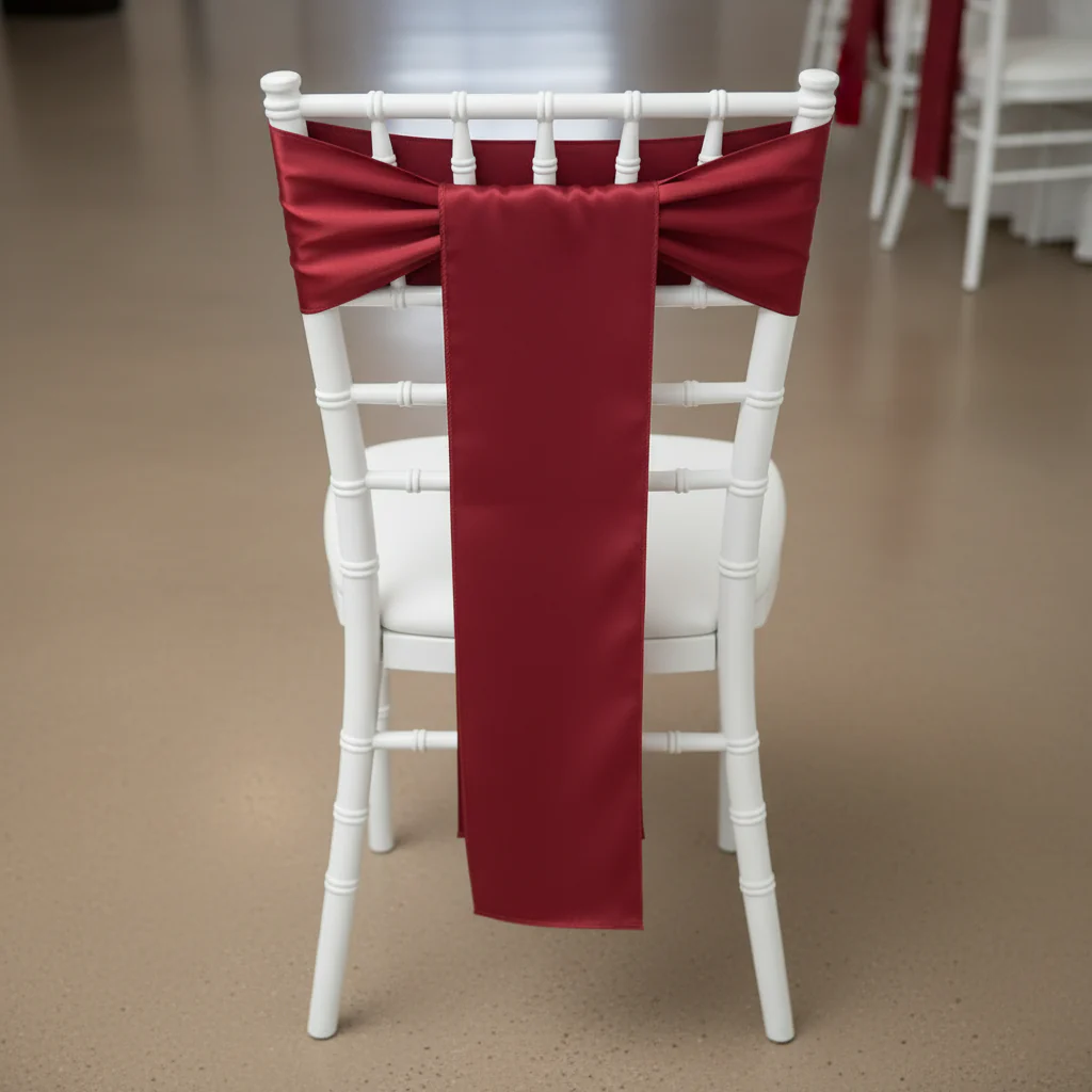Standard Satin Chair Sash - Apple Red - Image 5