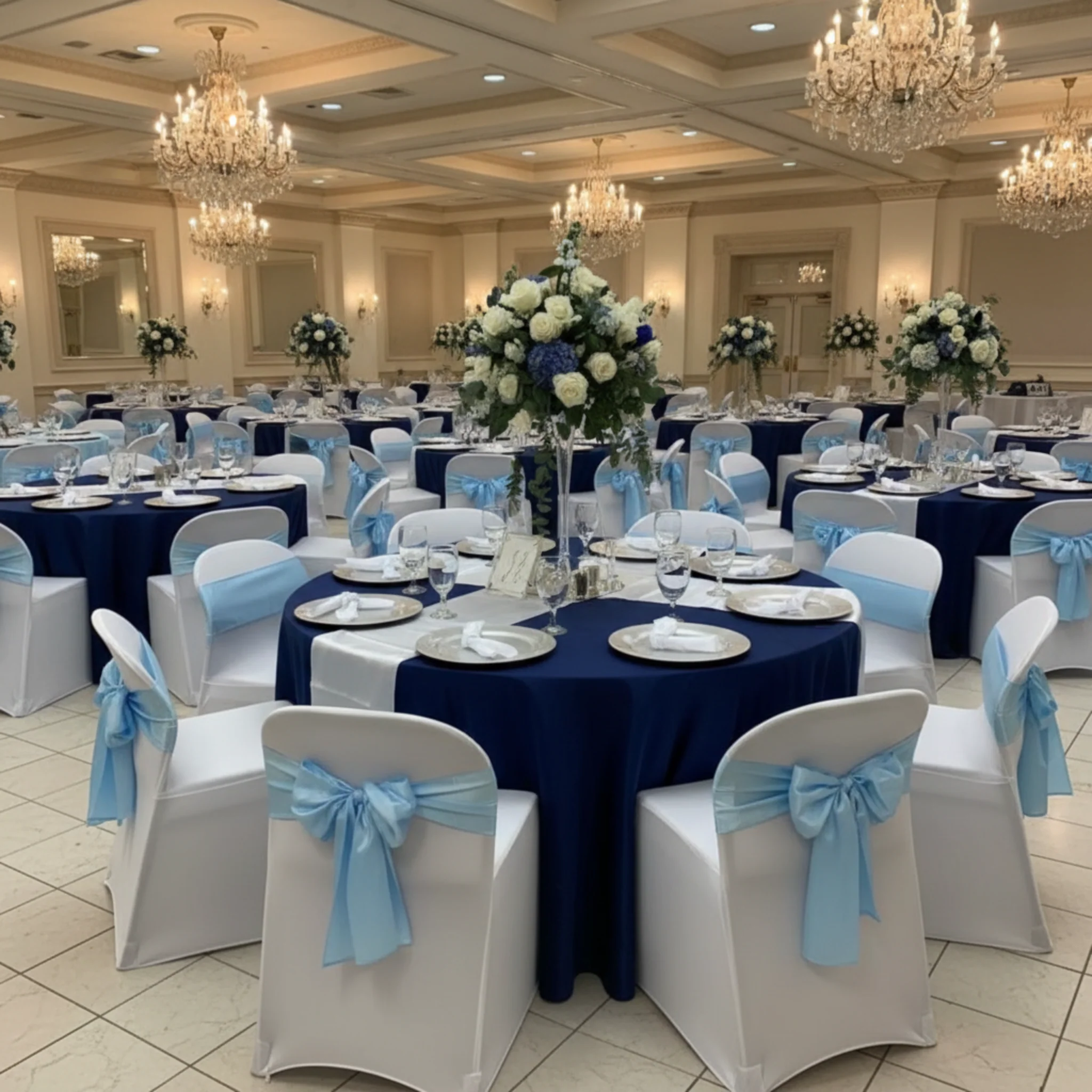Standard Satin Chair Sash - Baby Blue - Image 3