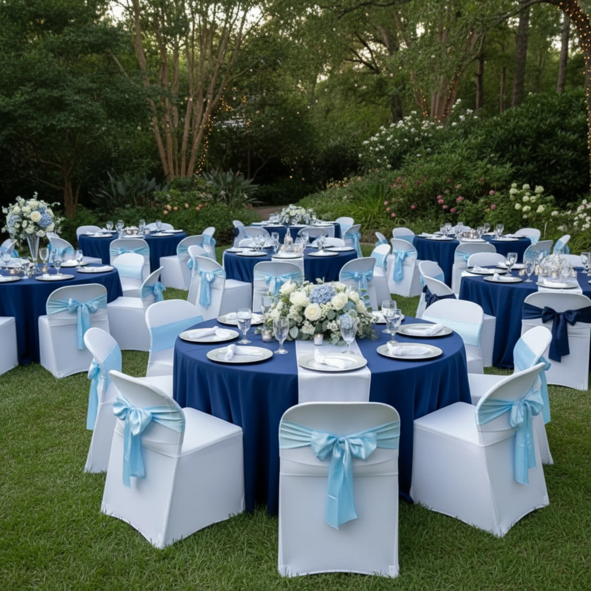 Standard Satin Chair Sash - Baby Blue - Image 4