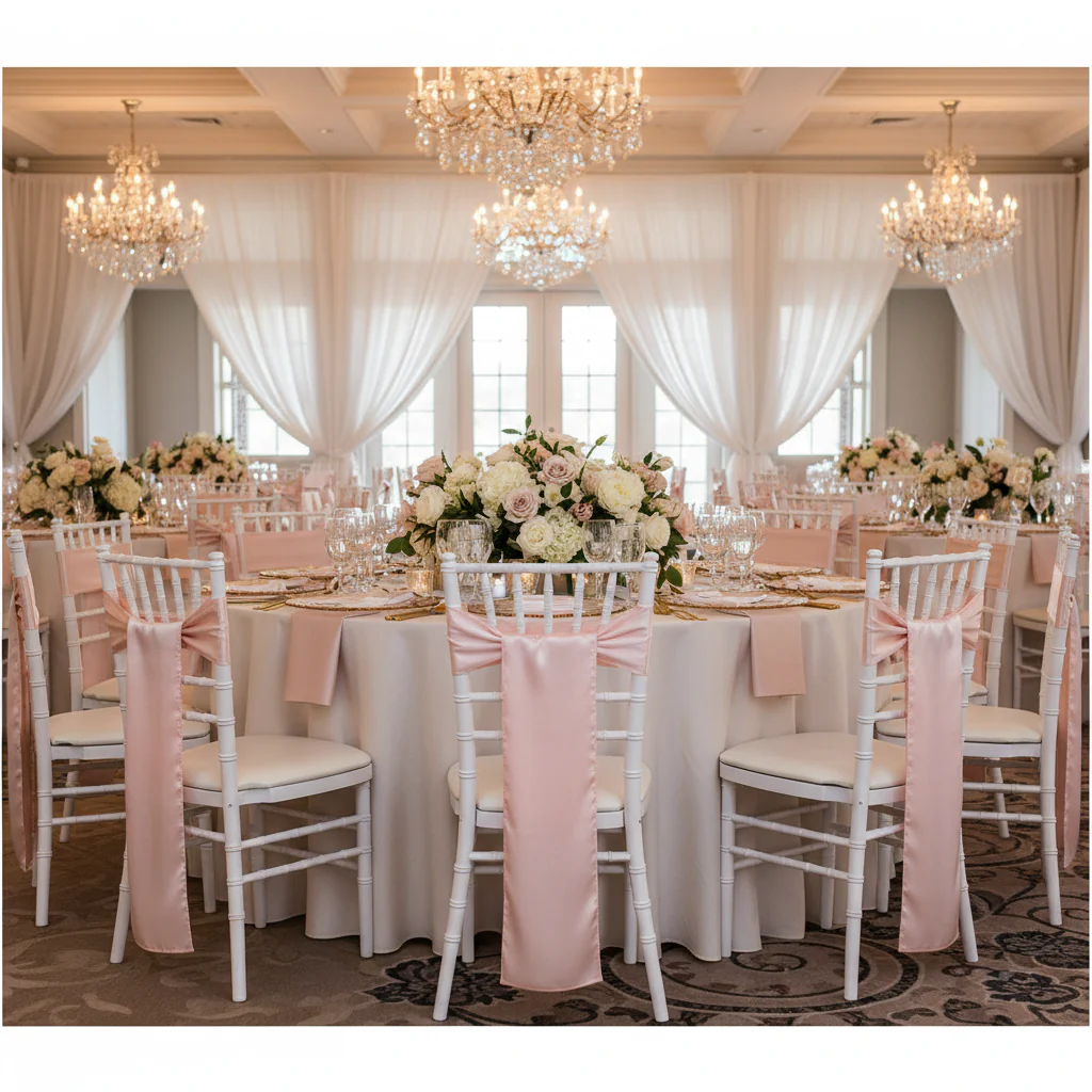 Standard Satin Chair Sash - Blush/Rose Gold - Image 2