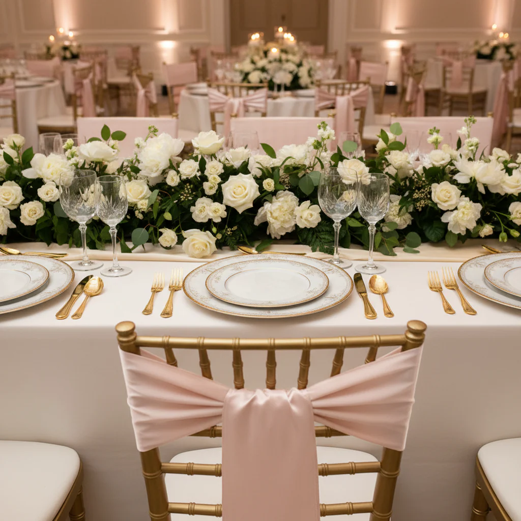 Standard Satin Chair Sash - Blush/Rose Gold - Image 3