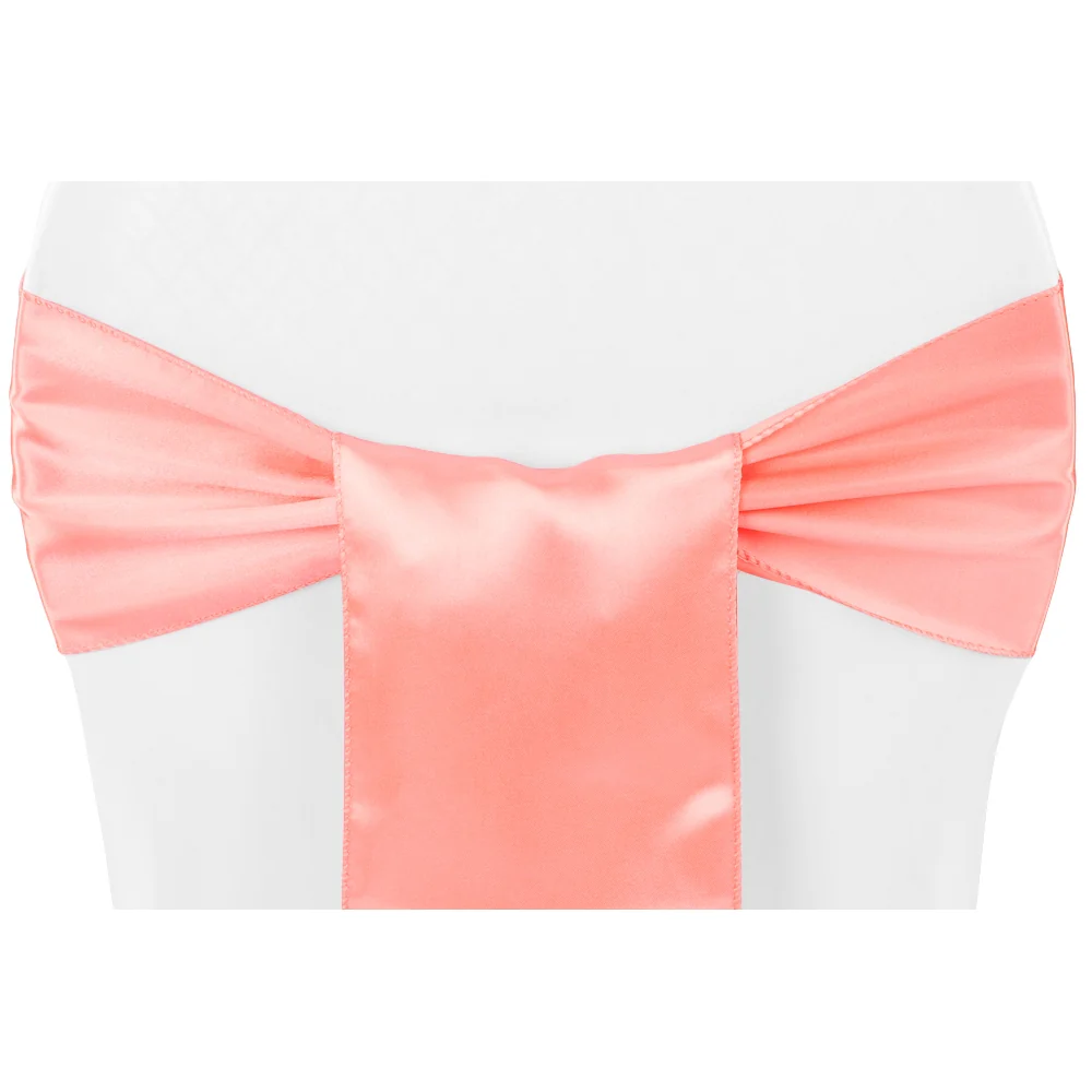 Standard Satin Chair Sash - Coral