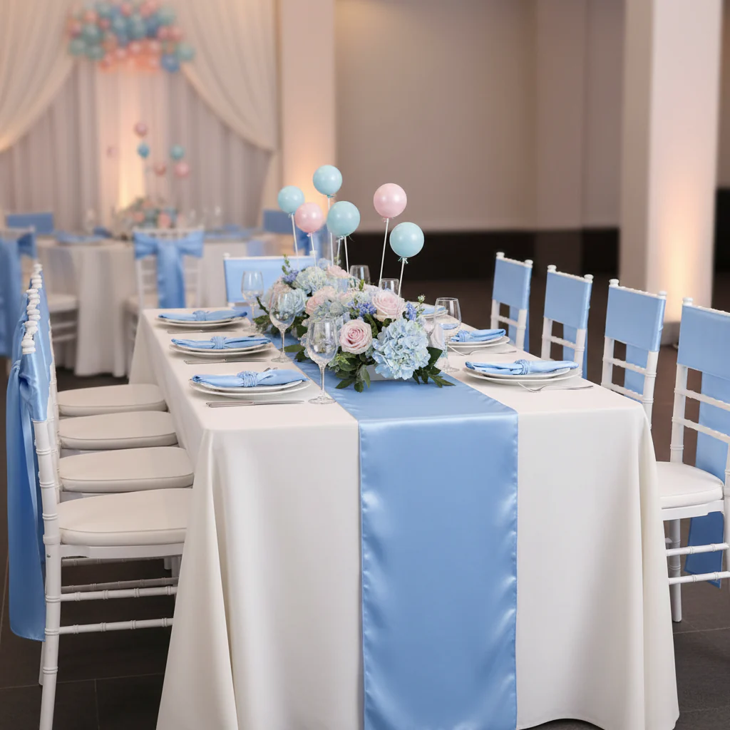 Standard Satin Chair Sash - Cornflower/Serenity - Image 2