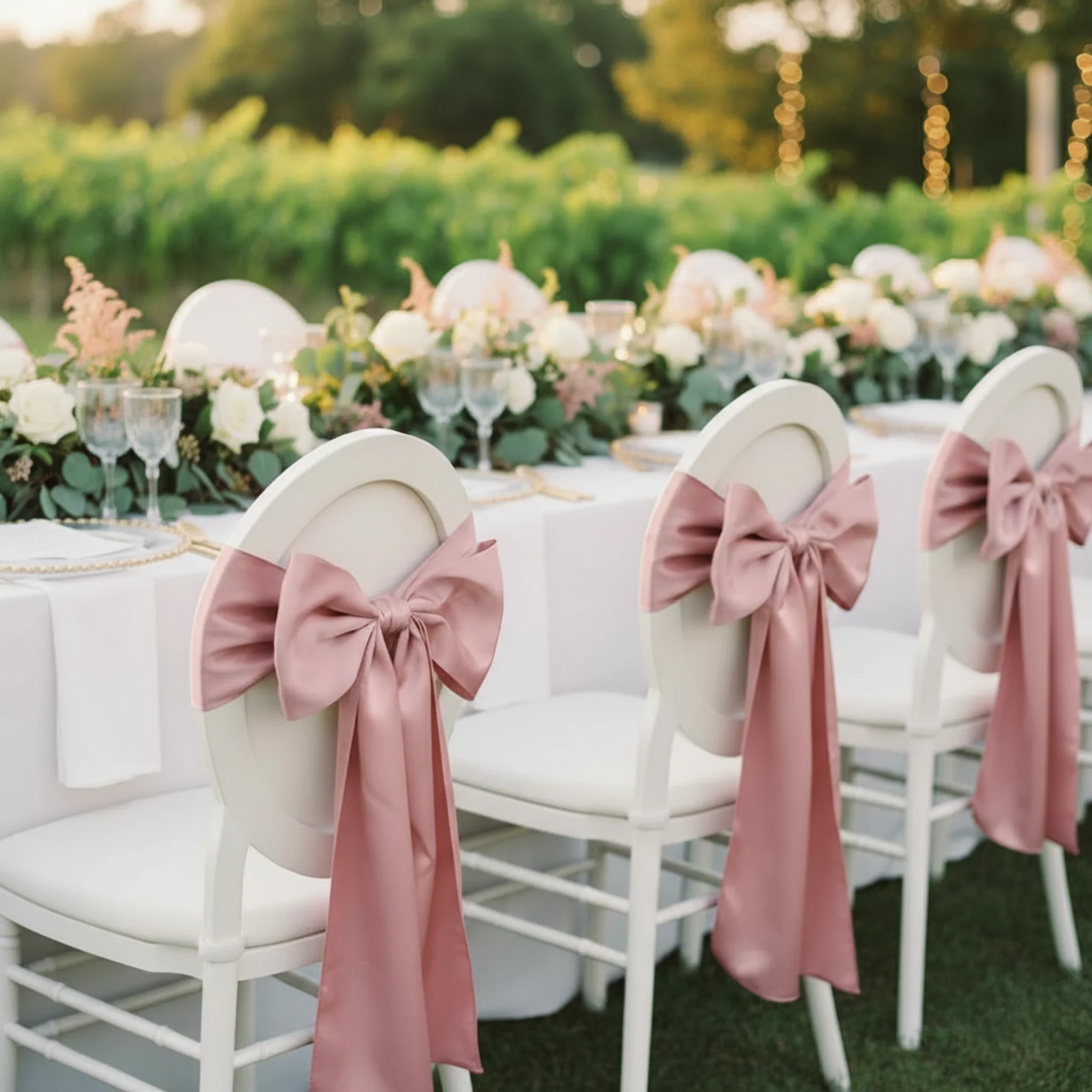 Standard Satin Chair Sash - Dusty Rose/Mauve - Image 2