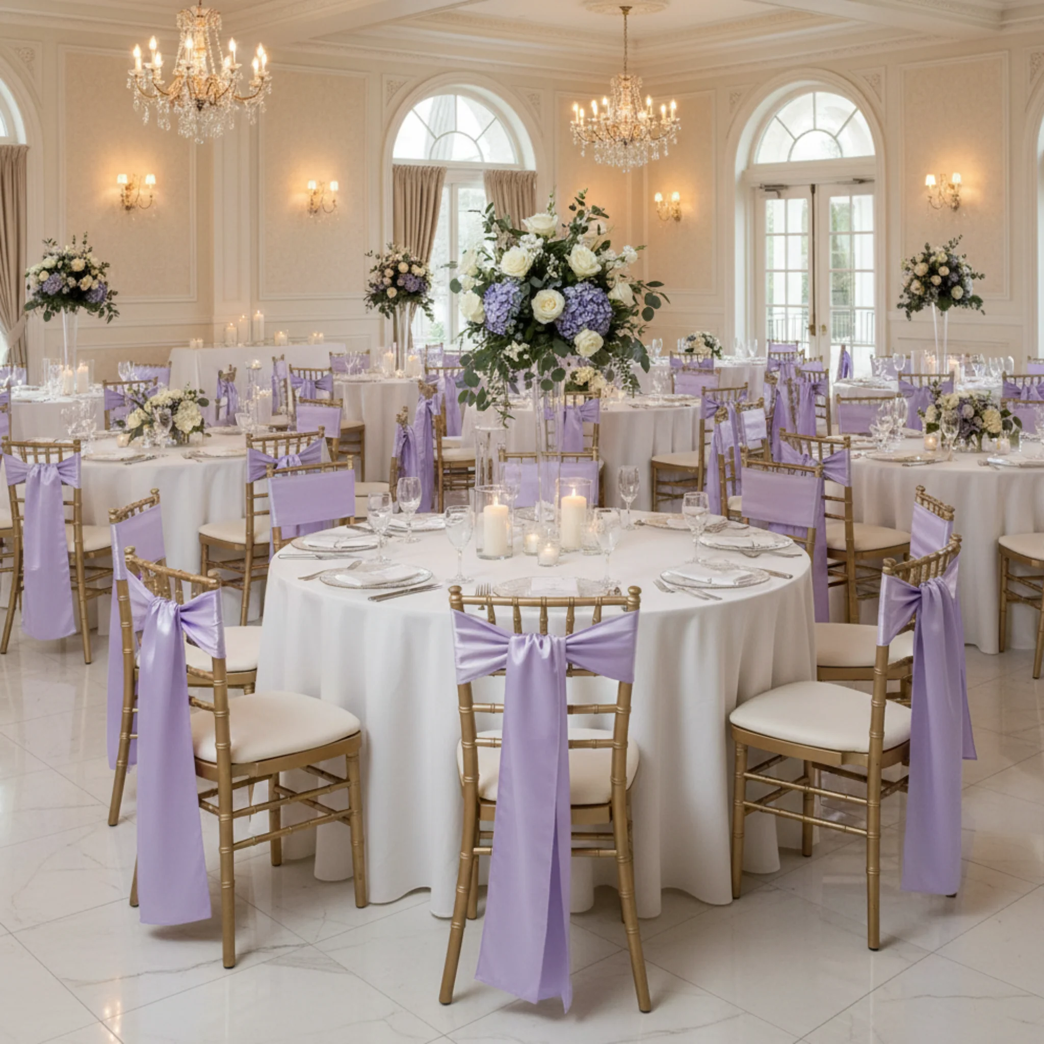 Standard Satin Chair Sash - Lavender - Image 3