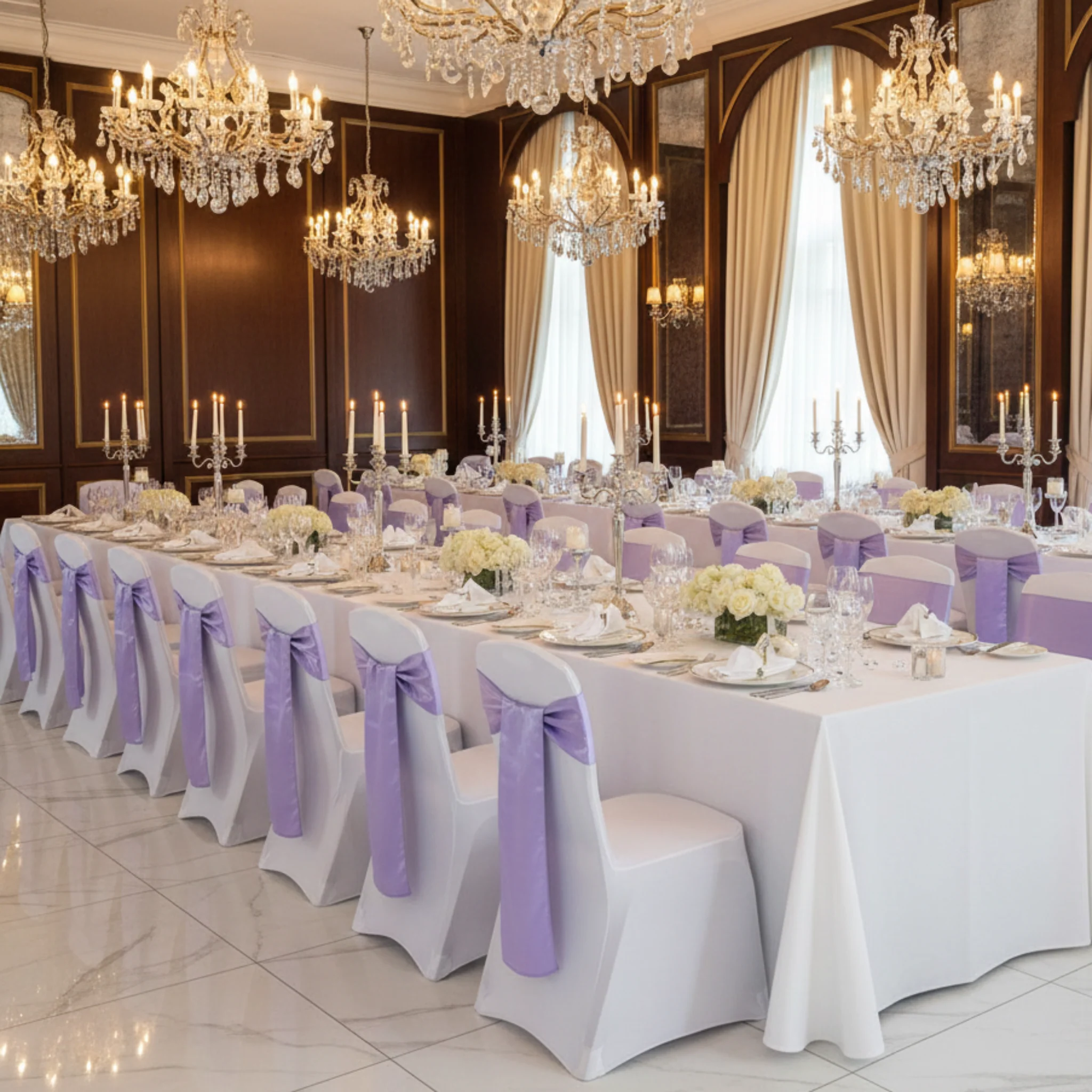 Standard Satin Chair Sash - Lavender - Image 4