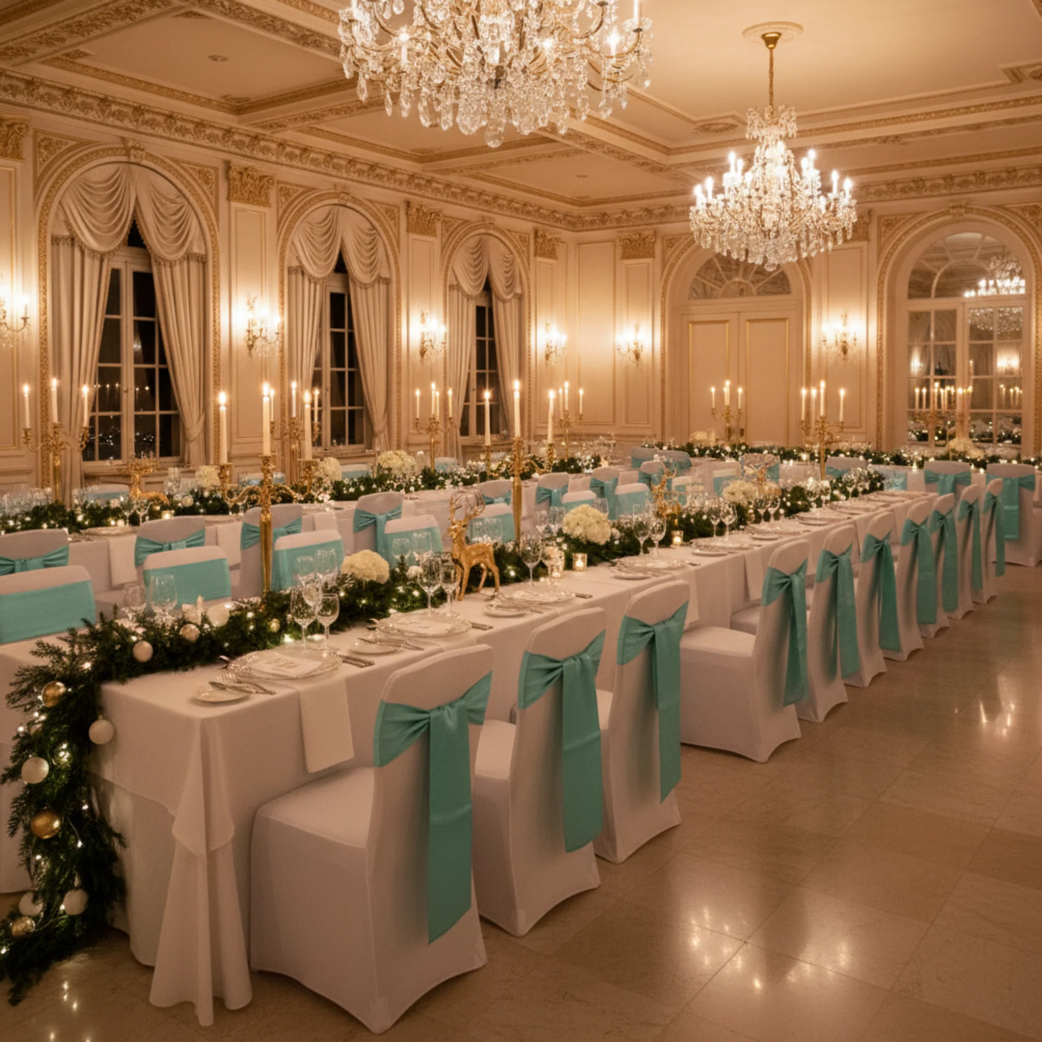 Standard Satin Chair Sash - Light Turquoise - Image 3