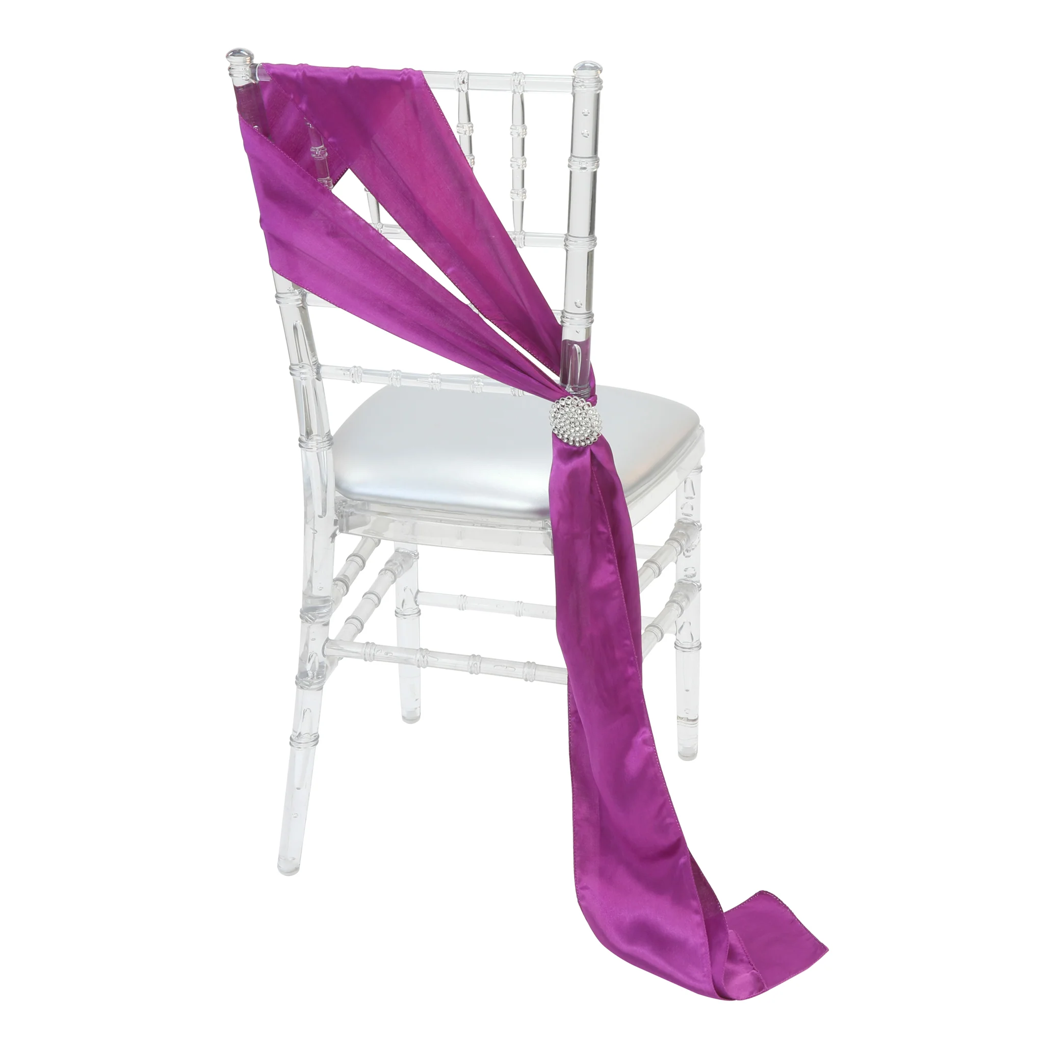 Standard Satin Chair Sash - Magenta Violet - Image 2