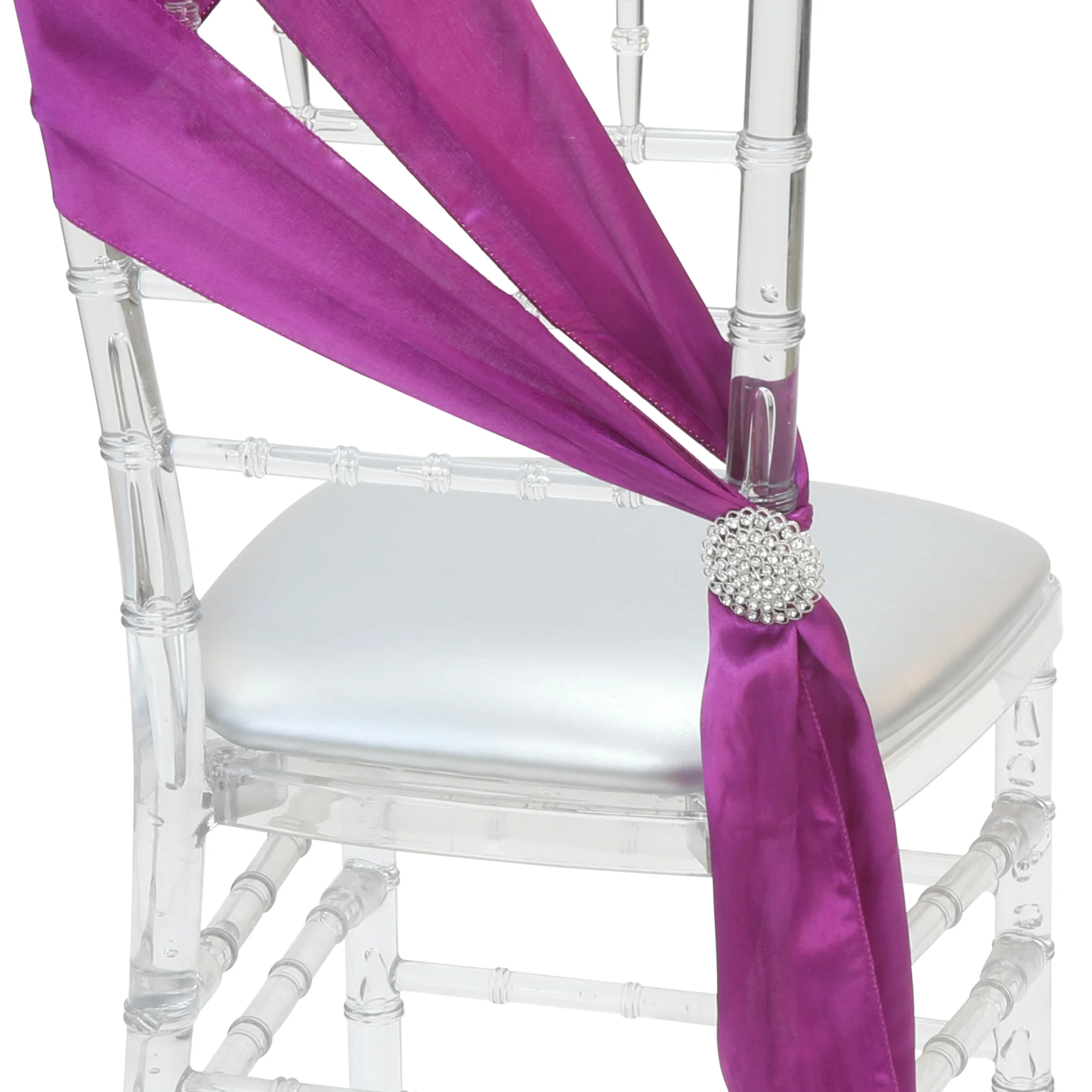Standard Satin Chair Sash - Magenta Violet - Image 3