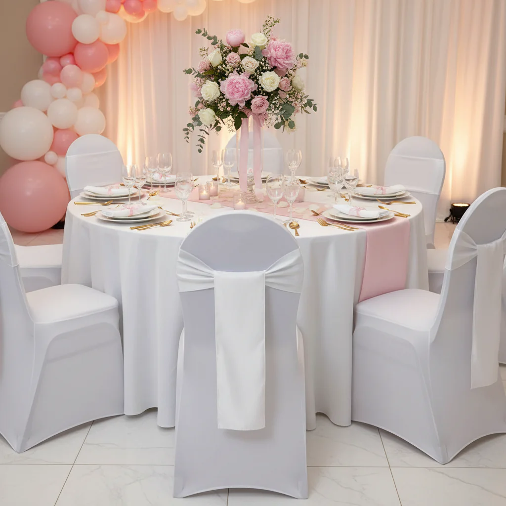 Standard Satin Chair Sash - White - Image 3