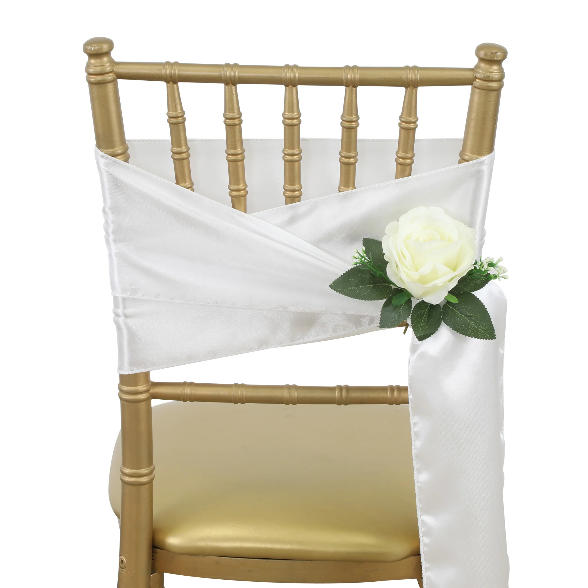 Standard Satin Chair Sash - White - Image 5