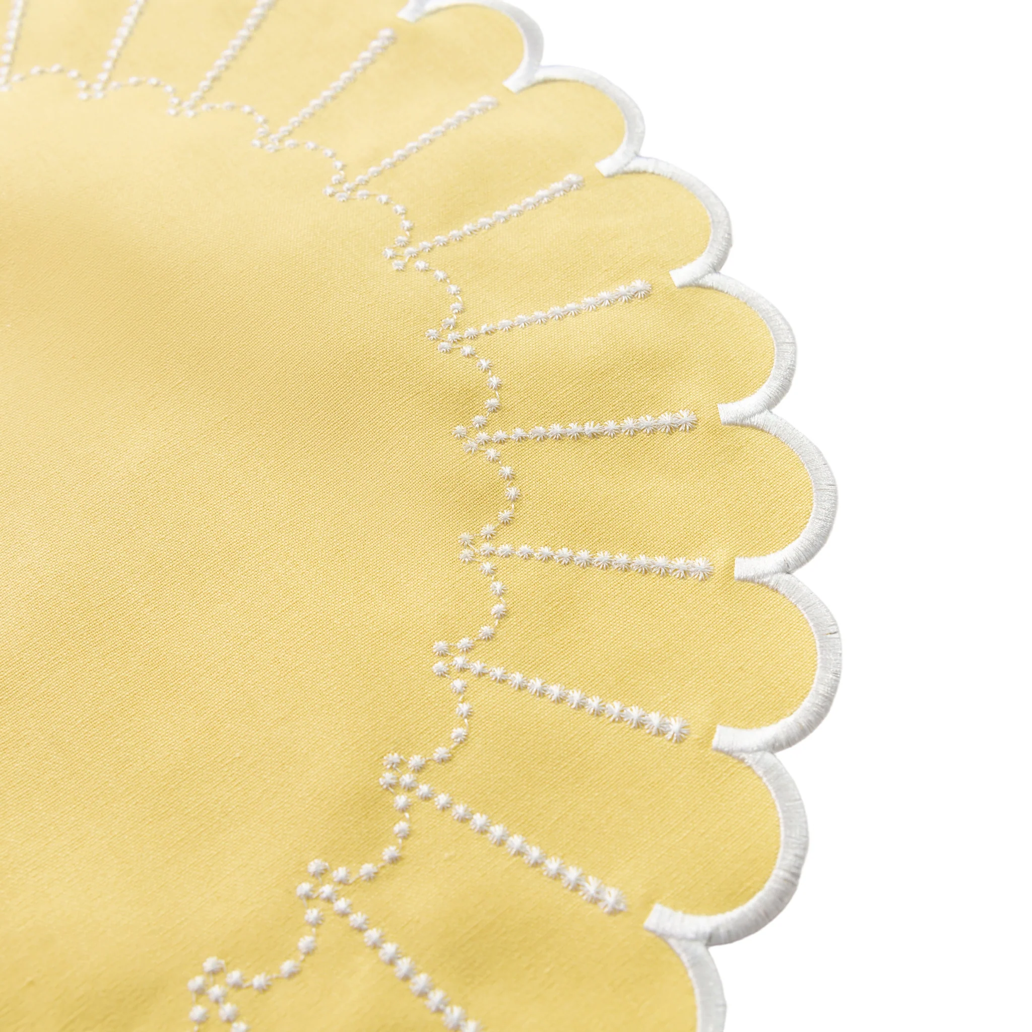 4pc/set Sunburst Edge Placemats - Pastel Yellow/White Trim - Image 8