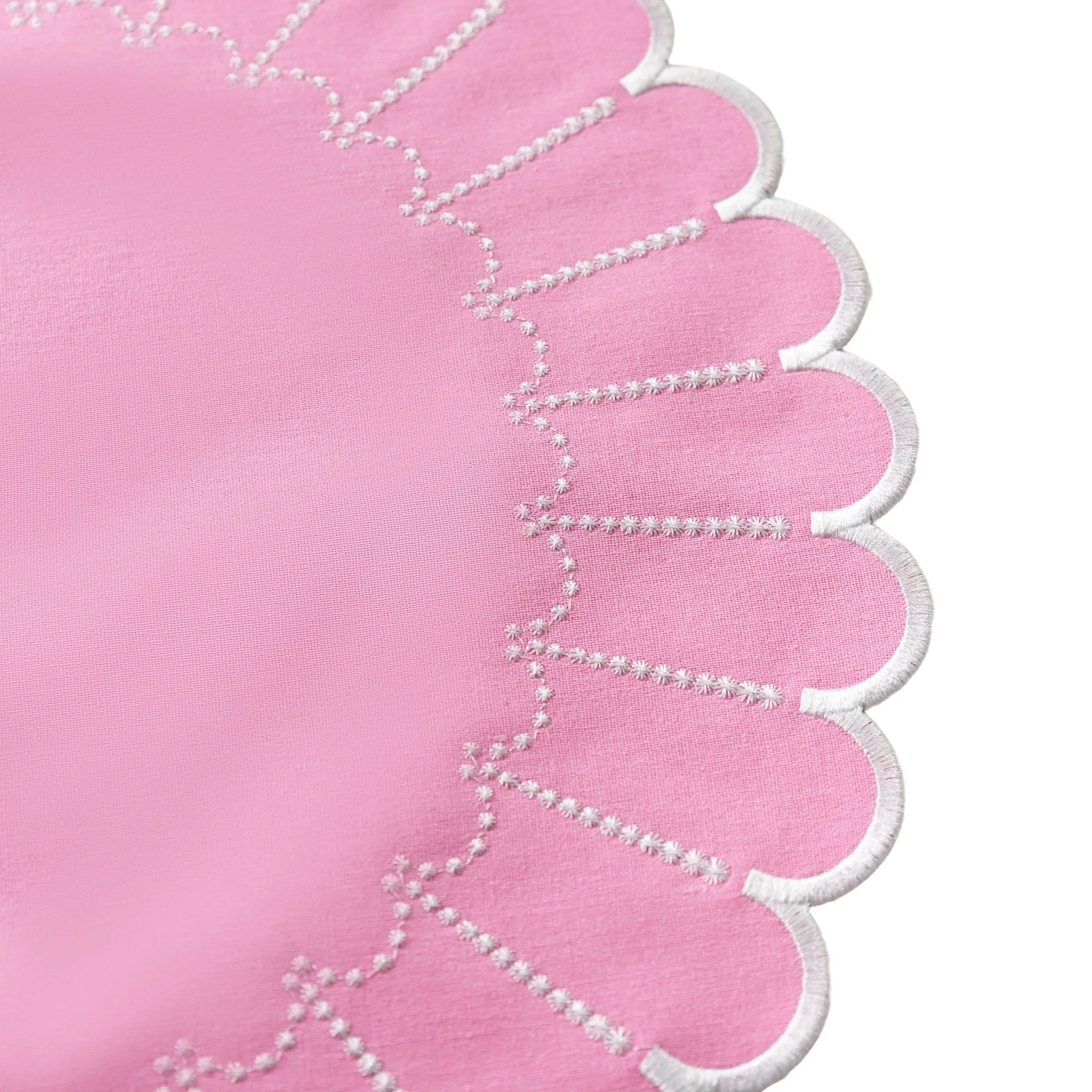 4pc/set Sunburst Edge Placemats - Pink/White Trim - Image 8