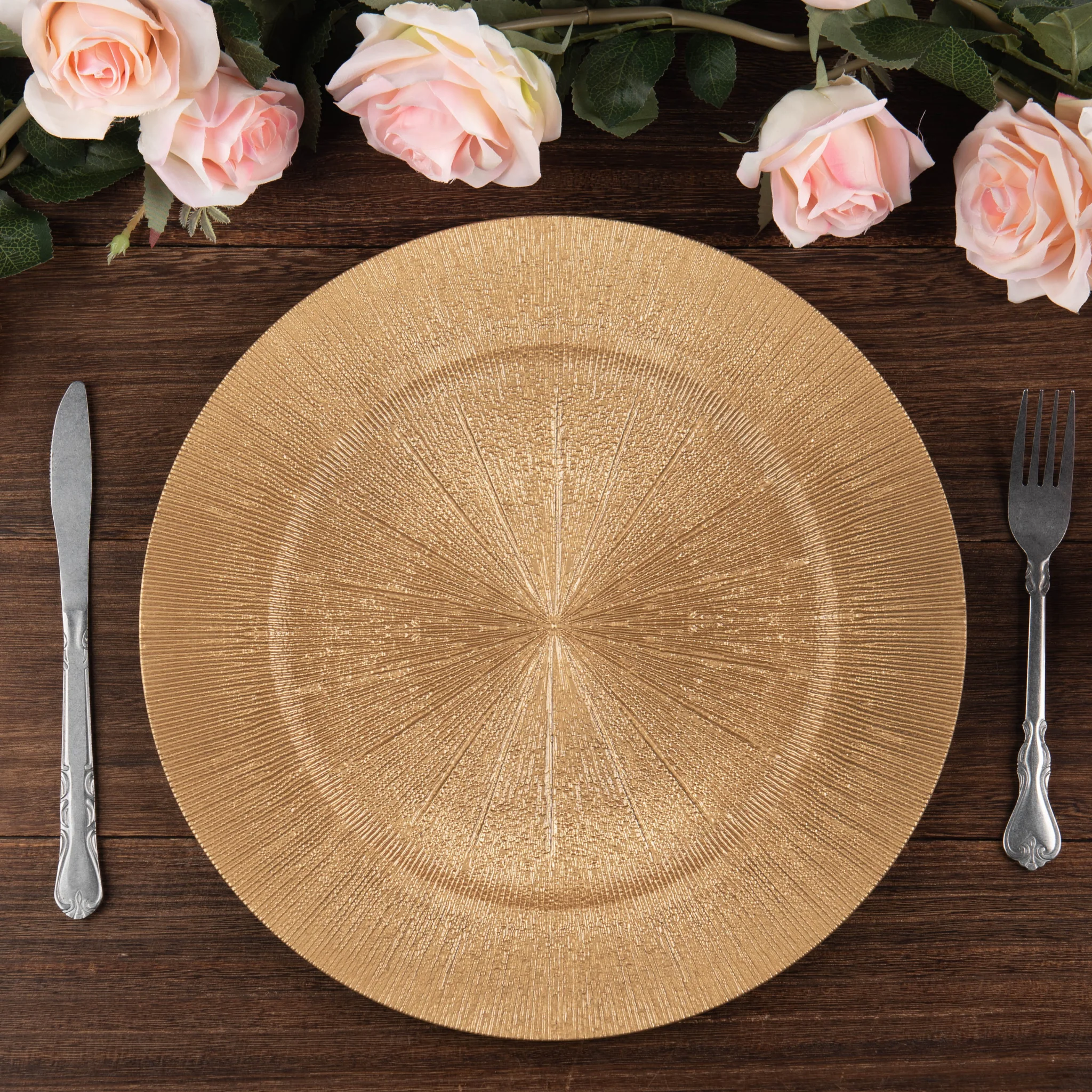 Sunray Acrylic Charger Plate - Gold - Image 4