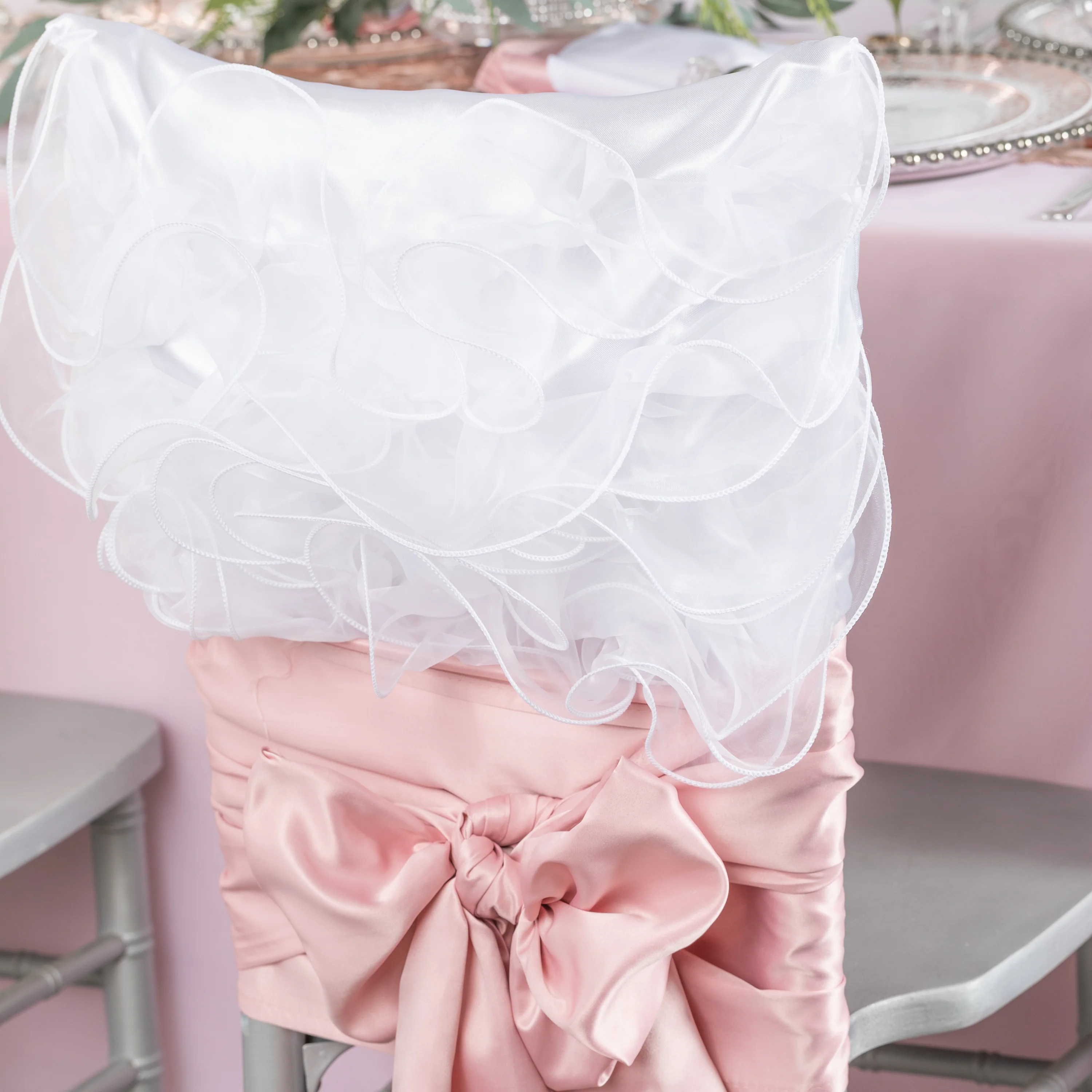 Swirl Chiavari Chair Cap - White - Image 3