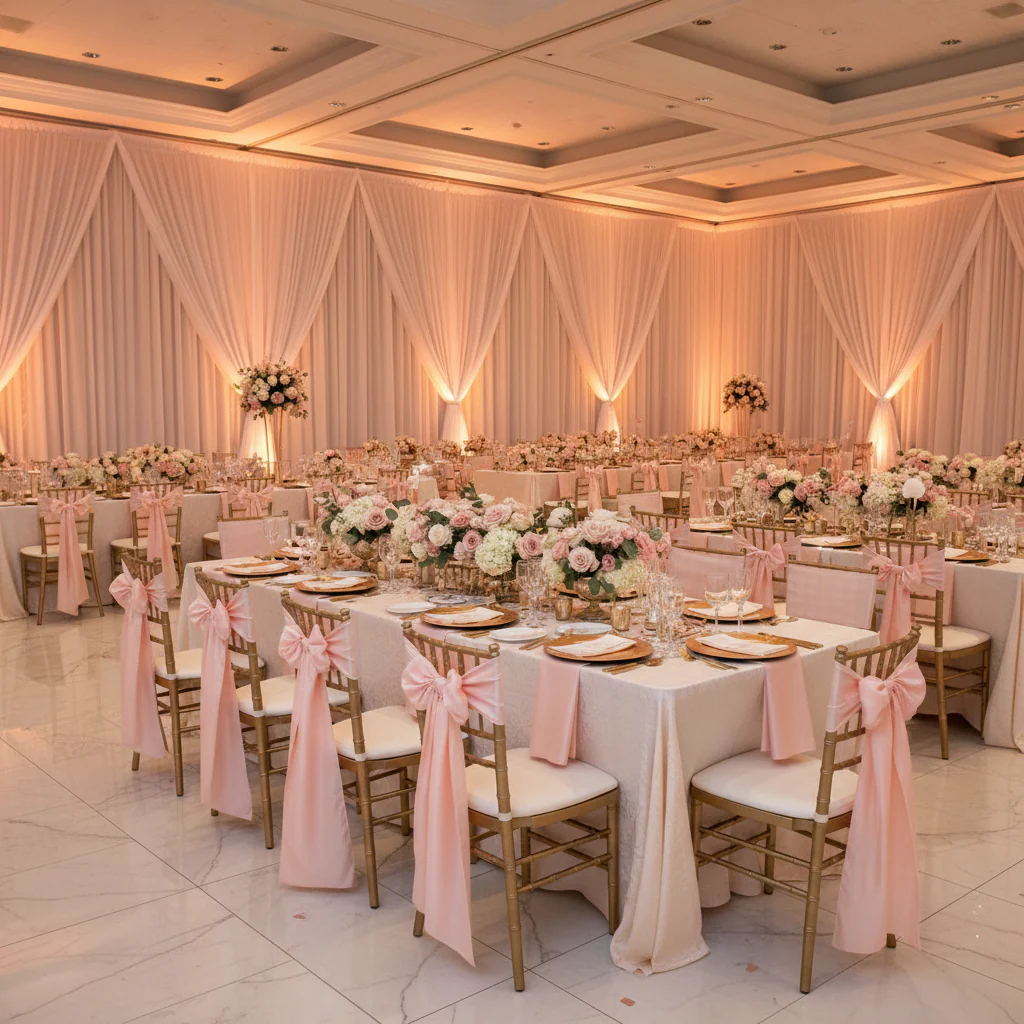 Taffeta Chair Sash/Tie - Blush/Rose Gold - Image 4