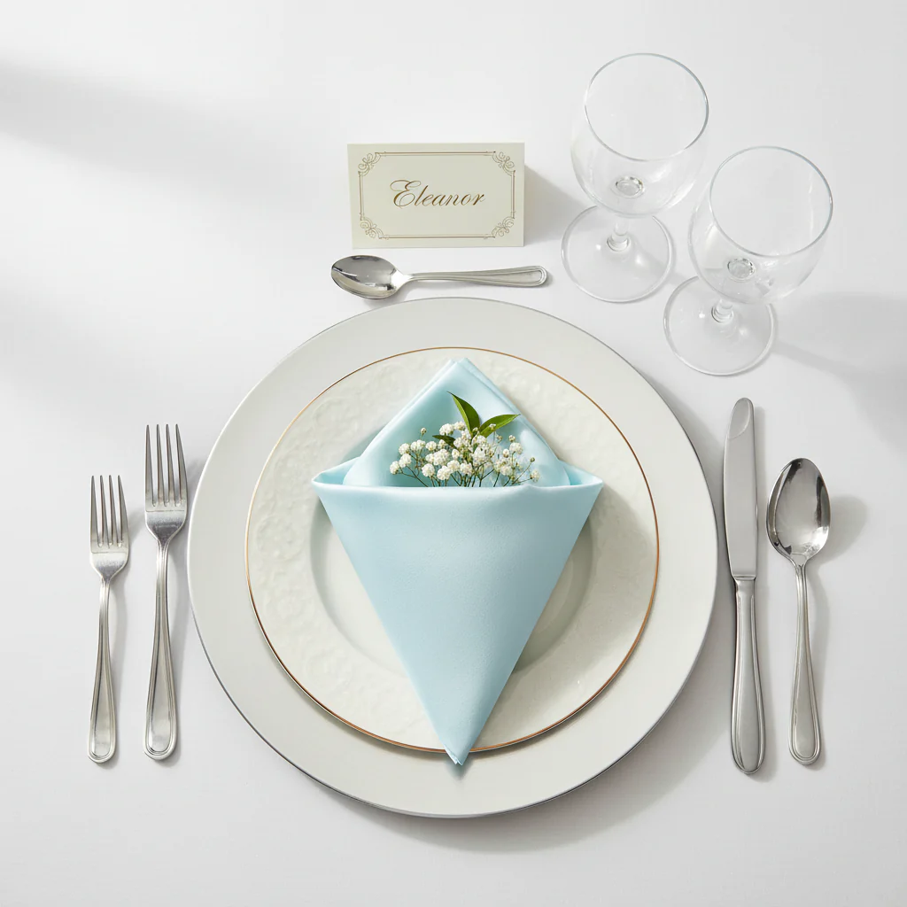 Taffeta Napkin 20"x20" - Baby Blue - Image 3