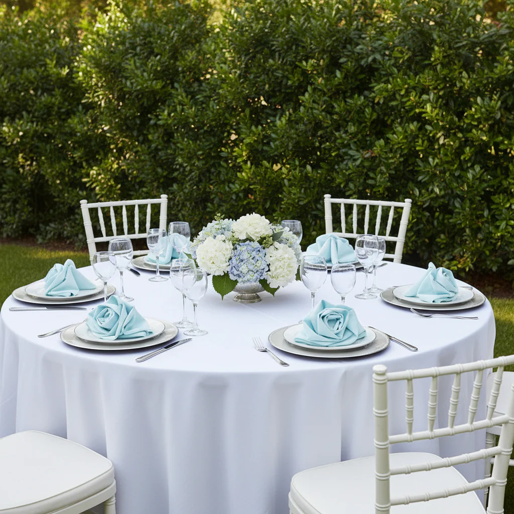 Taffeta Napkin 20"x20" - Baby Blue - Image 4