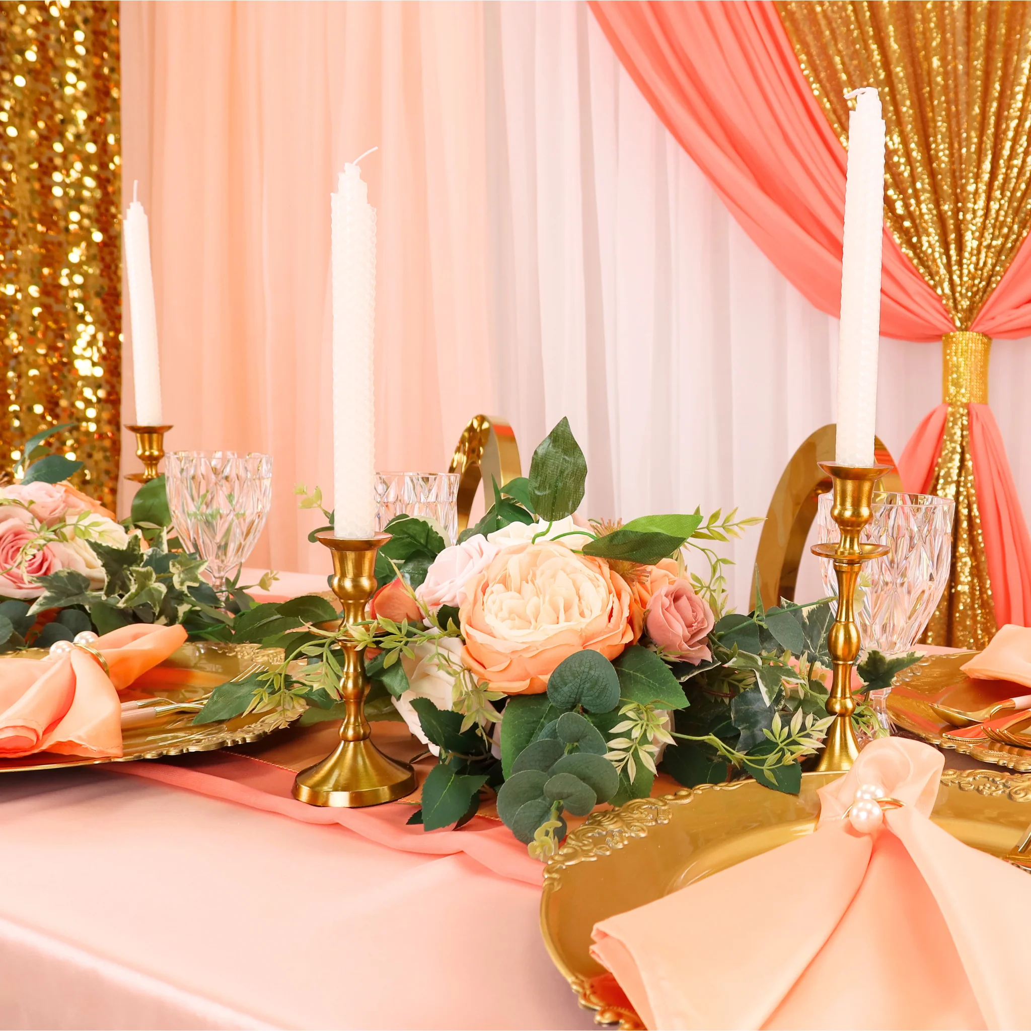 Taffeta Napkin 20"x20" - Peach - Image 5