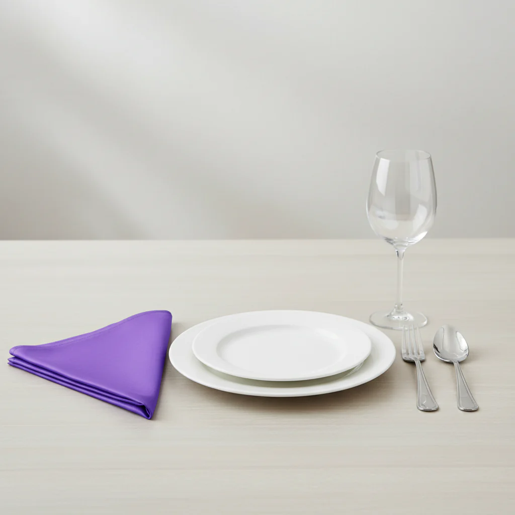 Taffeta Napkin 20"x20" - Purple - Image 3