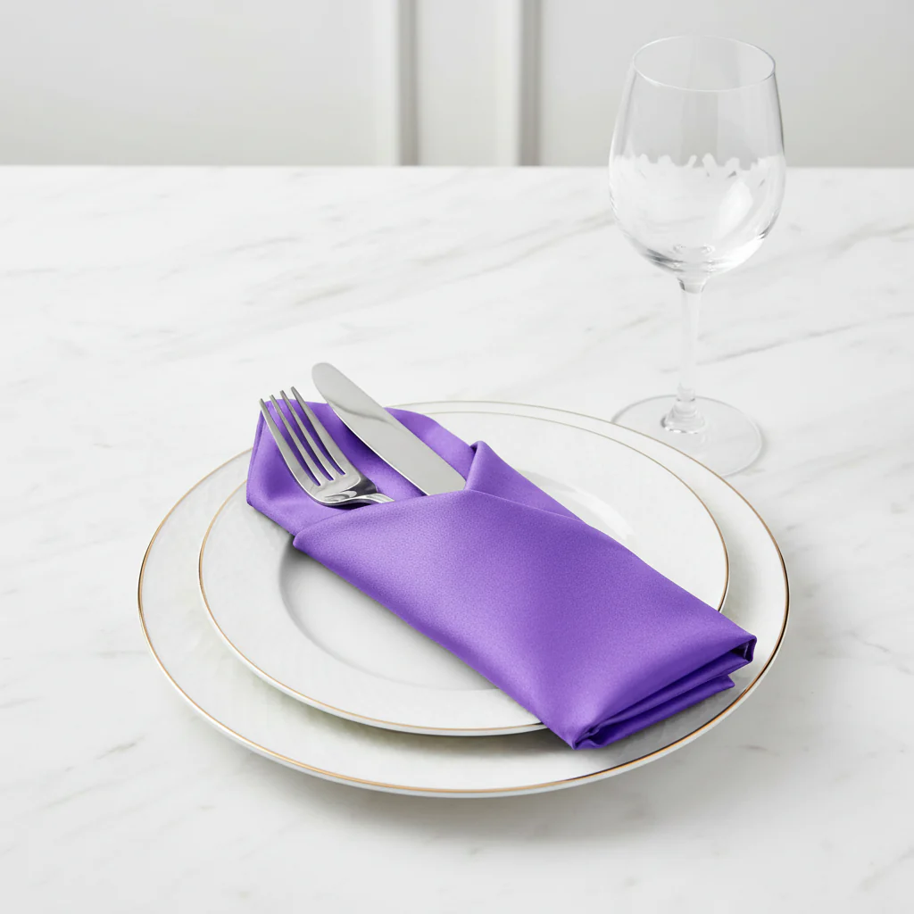 Taffeta Napkin 20"x20" - Purple - Image 4