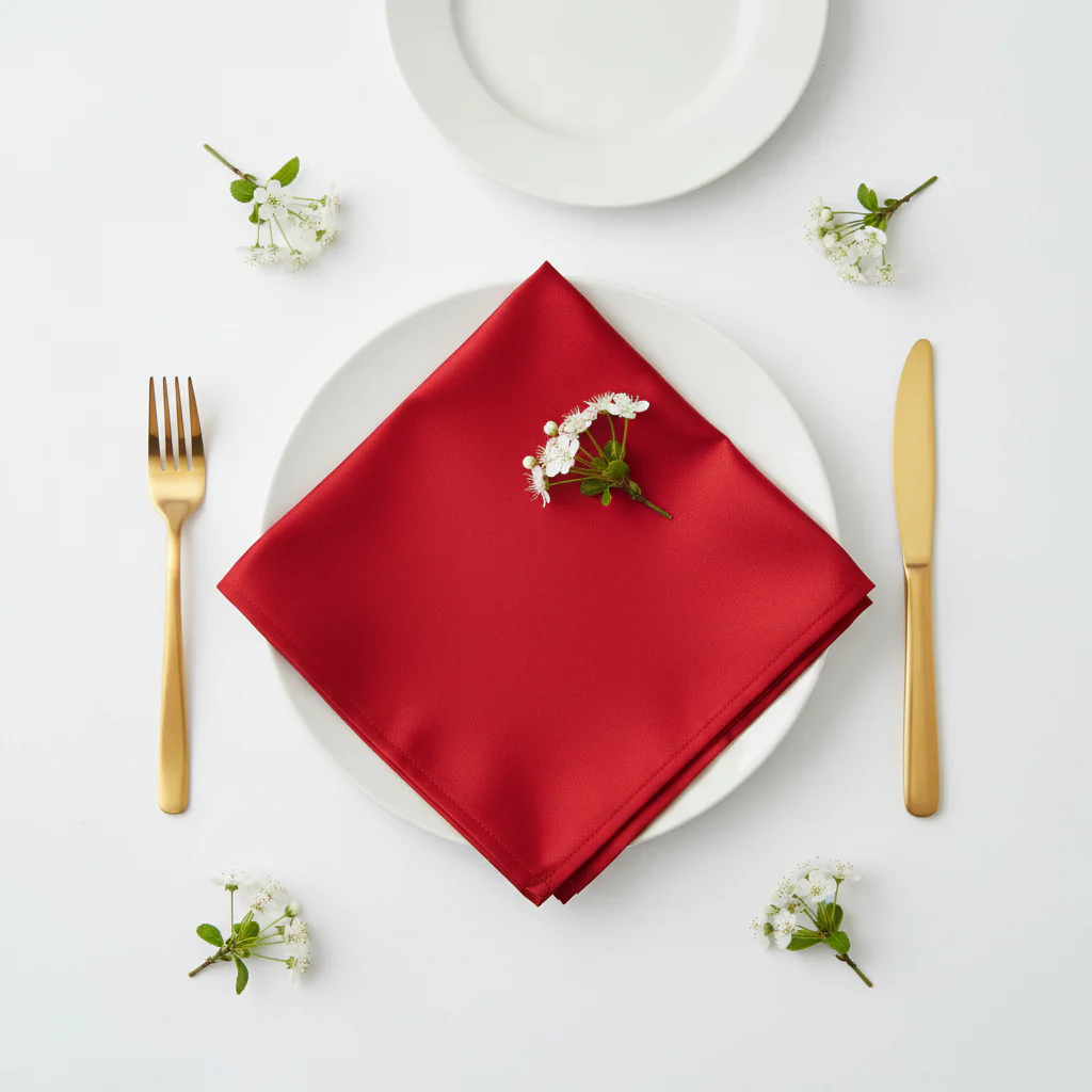 Taffeta Napkin 20"x20" - Red - Image 3