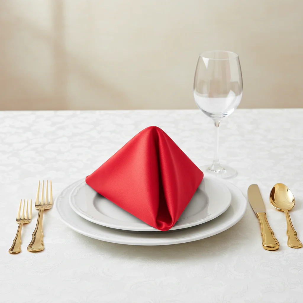 Taffeta Napkin 20"x20" - Red - Image 4