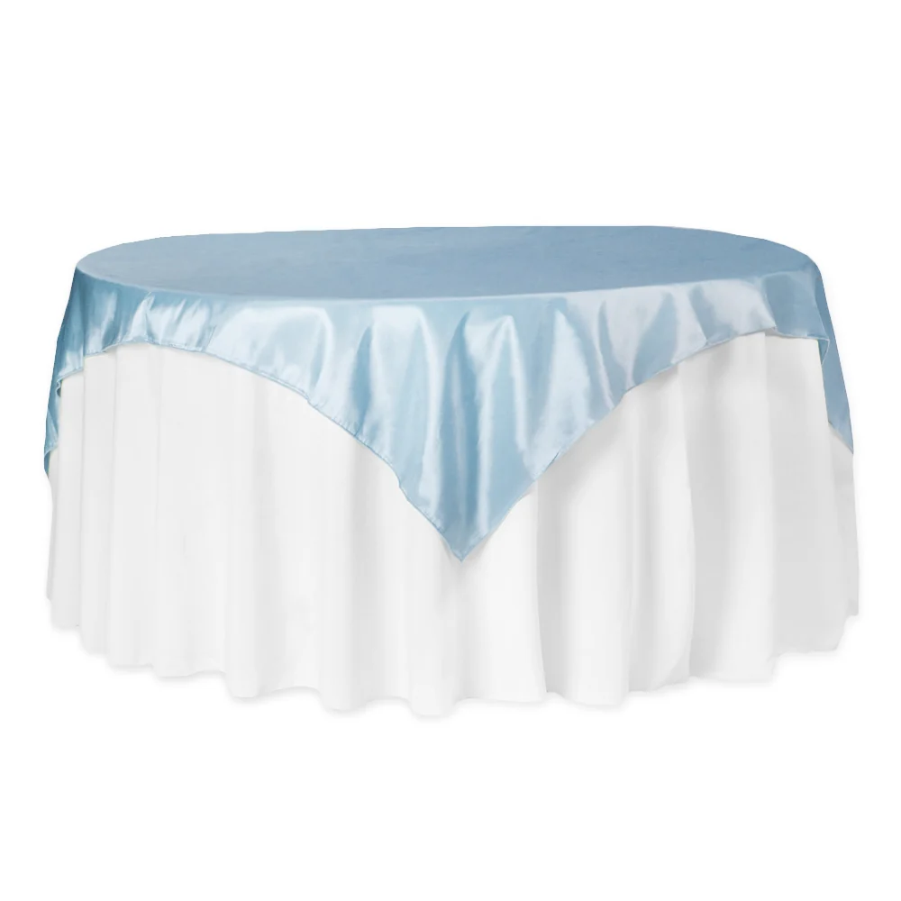 Taffeta Table Overlay Topper 72"x72" Square - Baby Blue