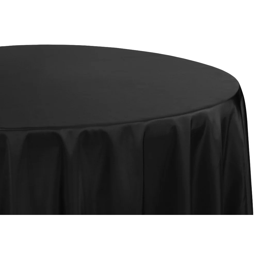 Taffeta Tablecloth 120" Round - Black - Image 2