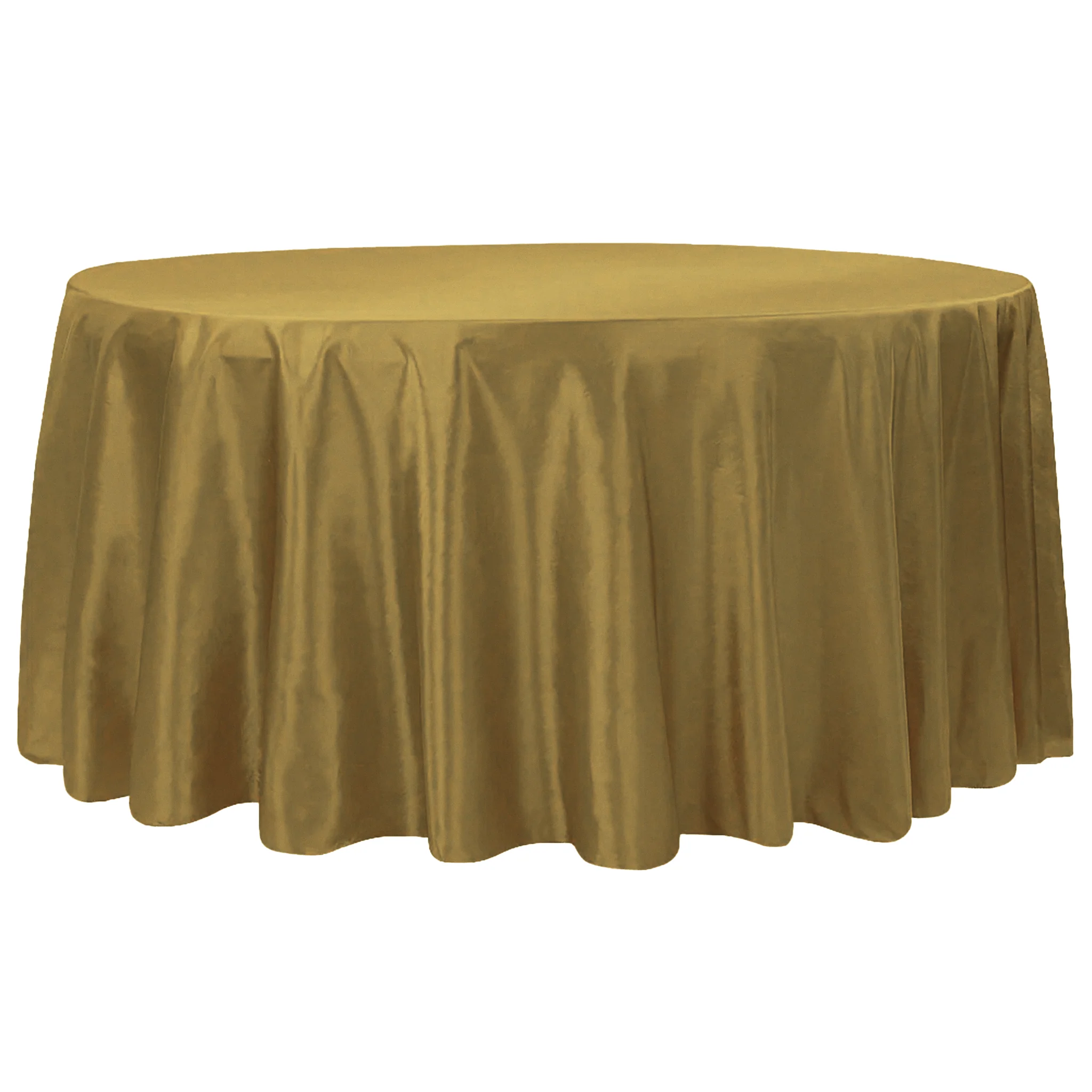 Taffeta Tablecloth 120" Round - Gold